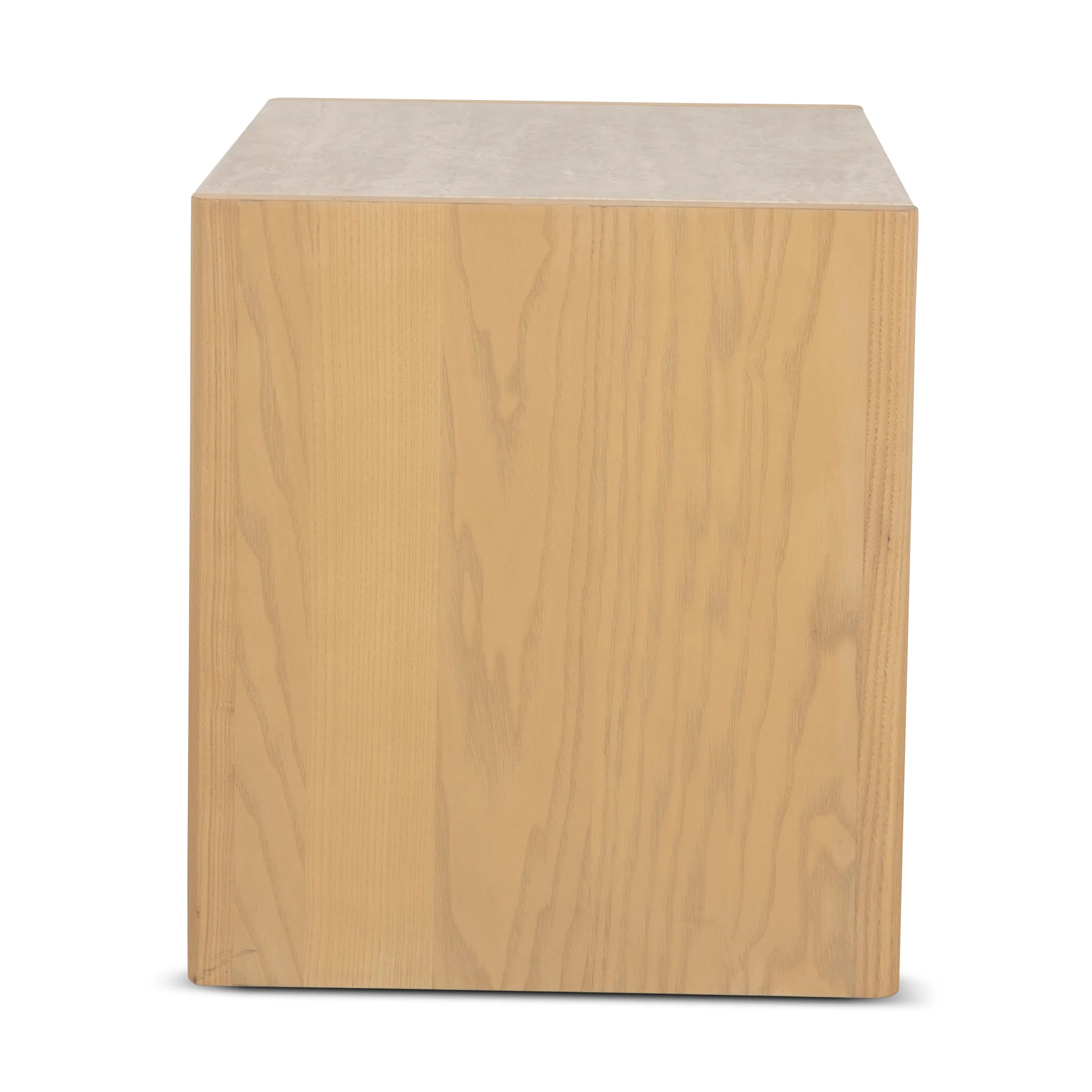 CST8742-KK 55cm Travertine Top Bedside Table - Creme Ash - Image 4