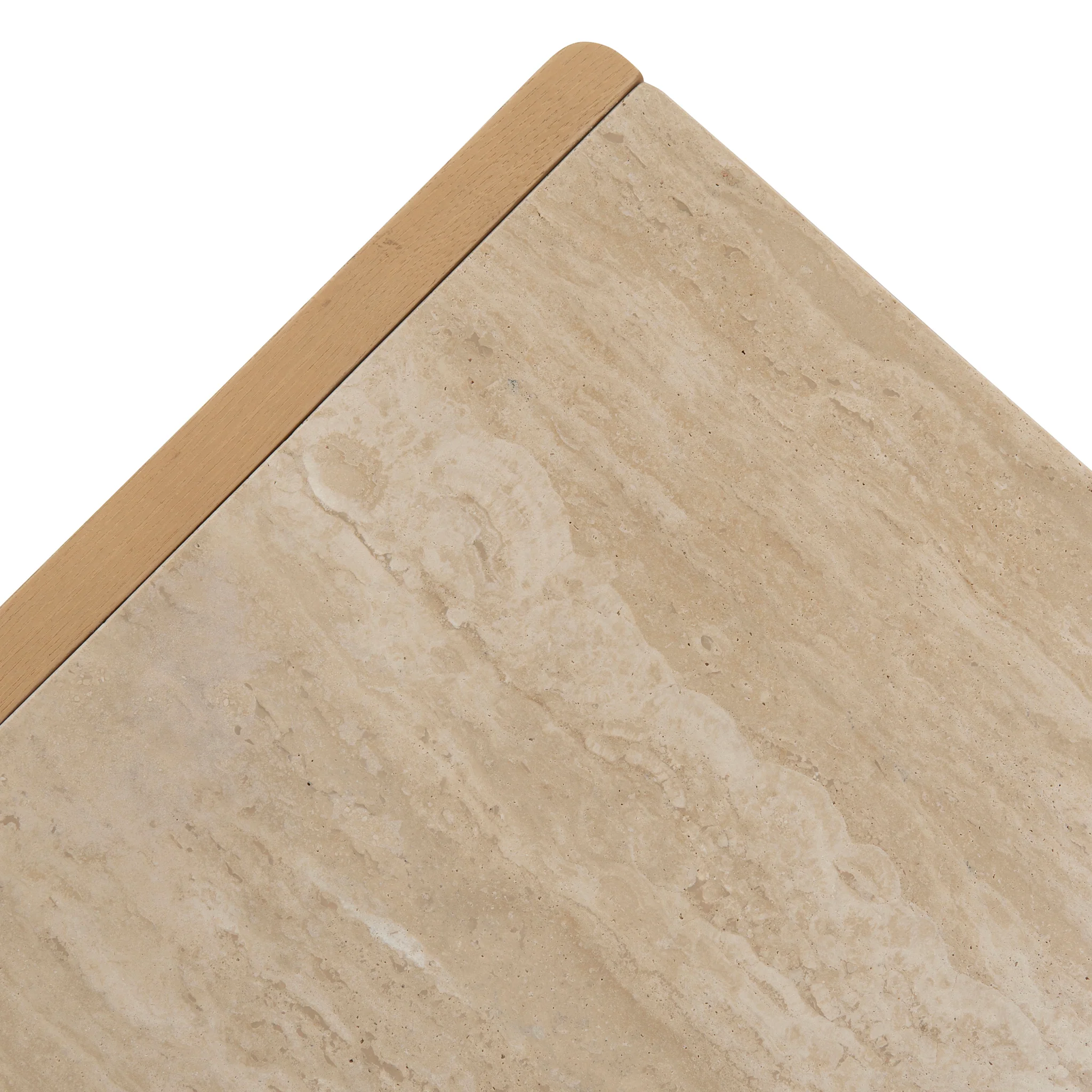 CST8742-KK 55cm Travertine Top Bedside Table - Creme Ash - Image 9
