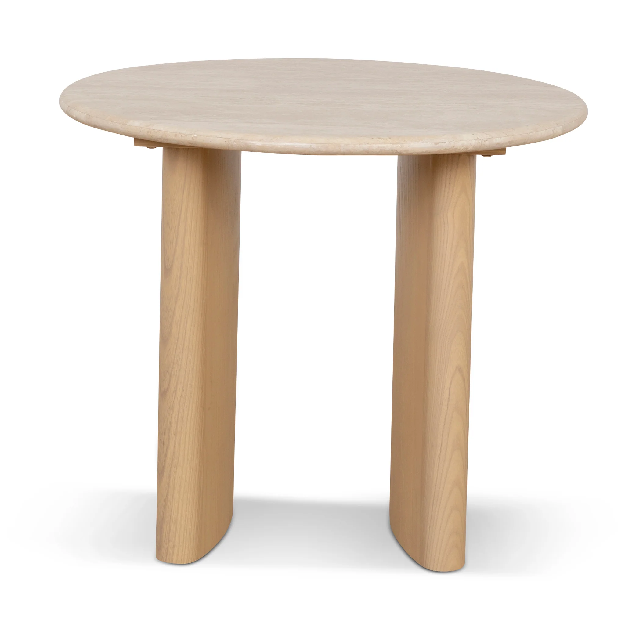 CST8740-KK 60cm Travertine Top Side Table - Creme Ash - Image 3