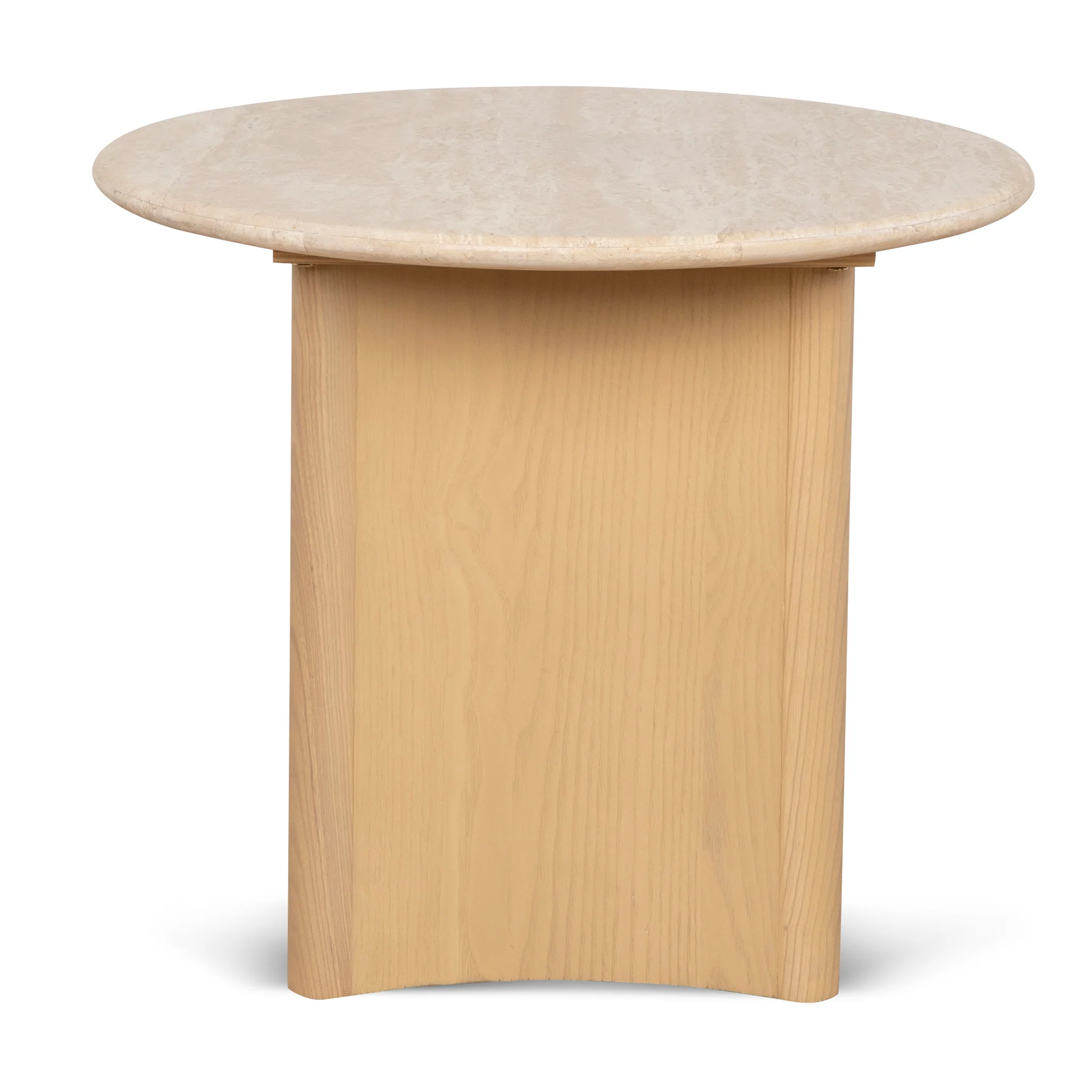 CST8740-KK 60cm Travertine Top Side Table - Creme Ash - Image 4