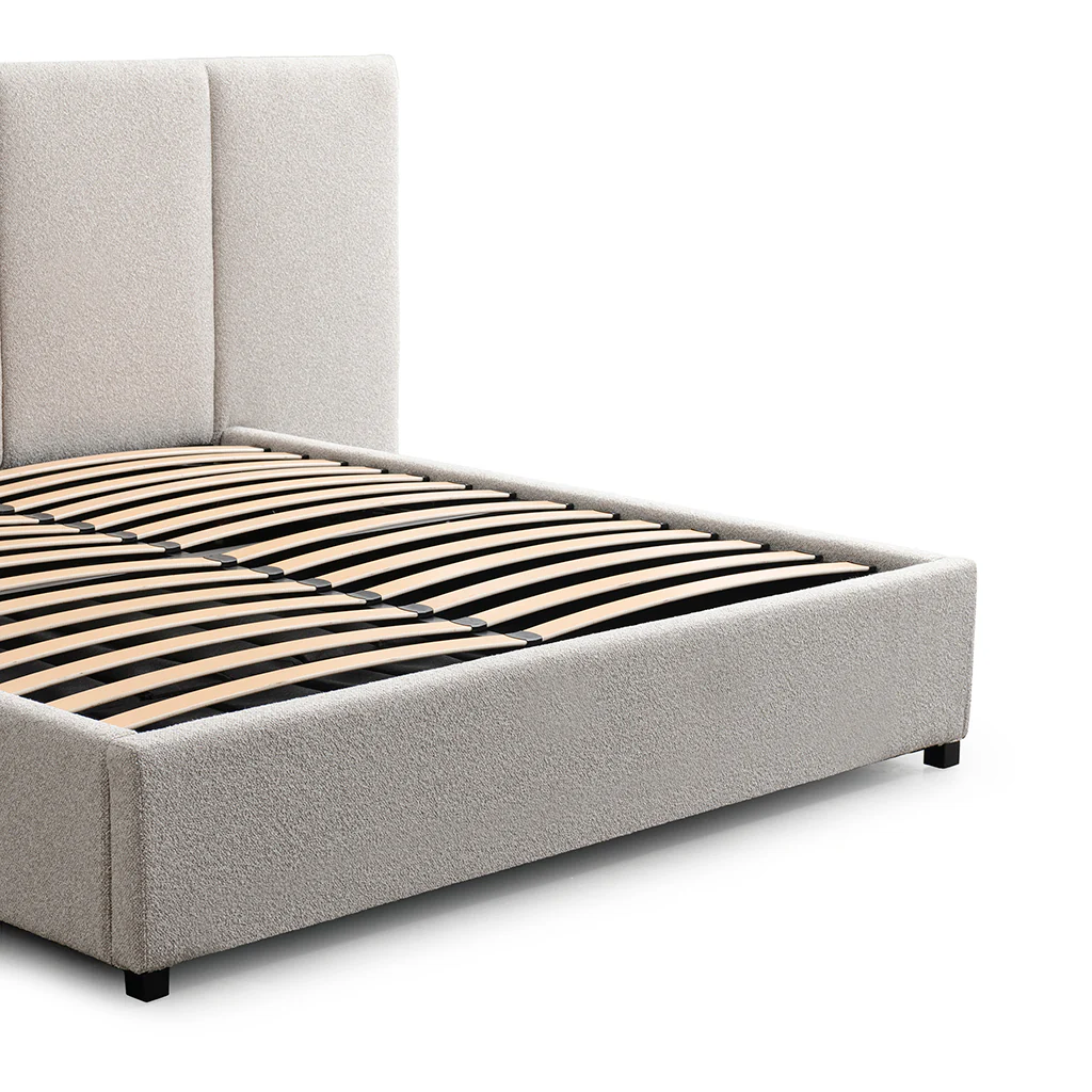 CBD8758-MI Queen Bed Frame - Clay Grey with Storage - Image 5