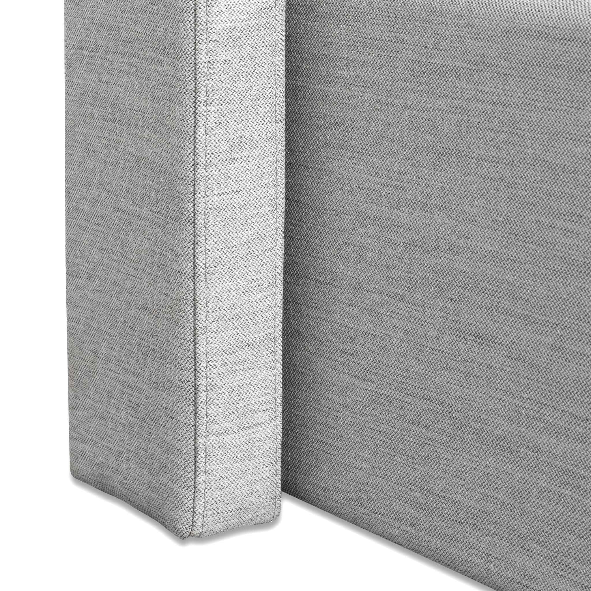CBD6359-YO Fabric Single Bed Frame - Pearl Grey with Storage - Image 8