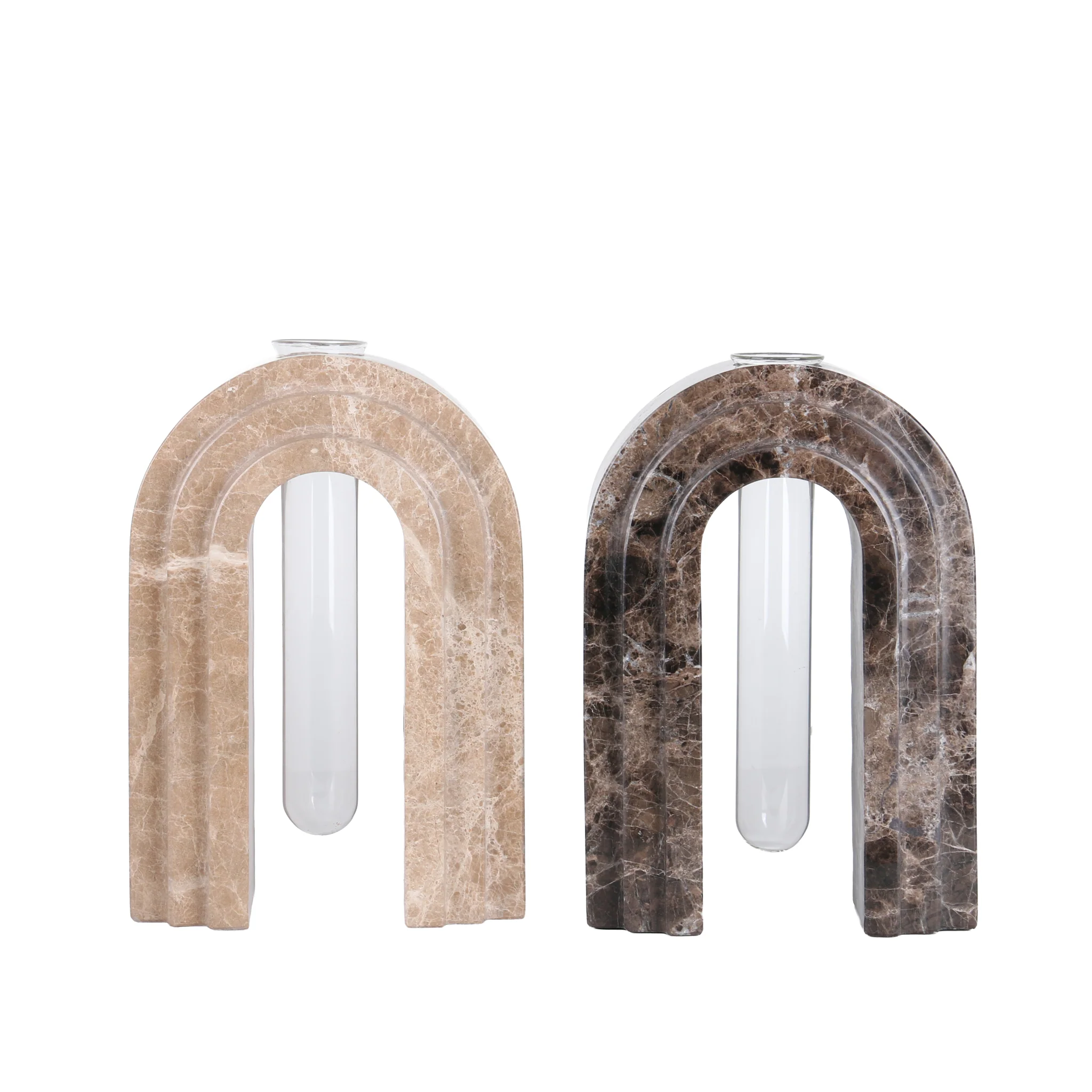 CAC10697-KM Marble  Arch Vase - Dark Coffee - Image 12