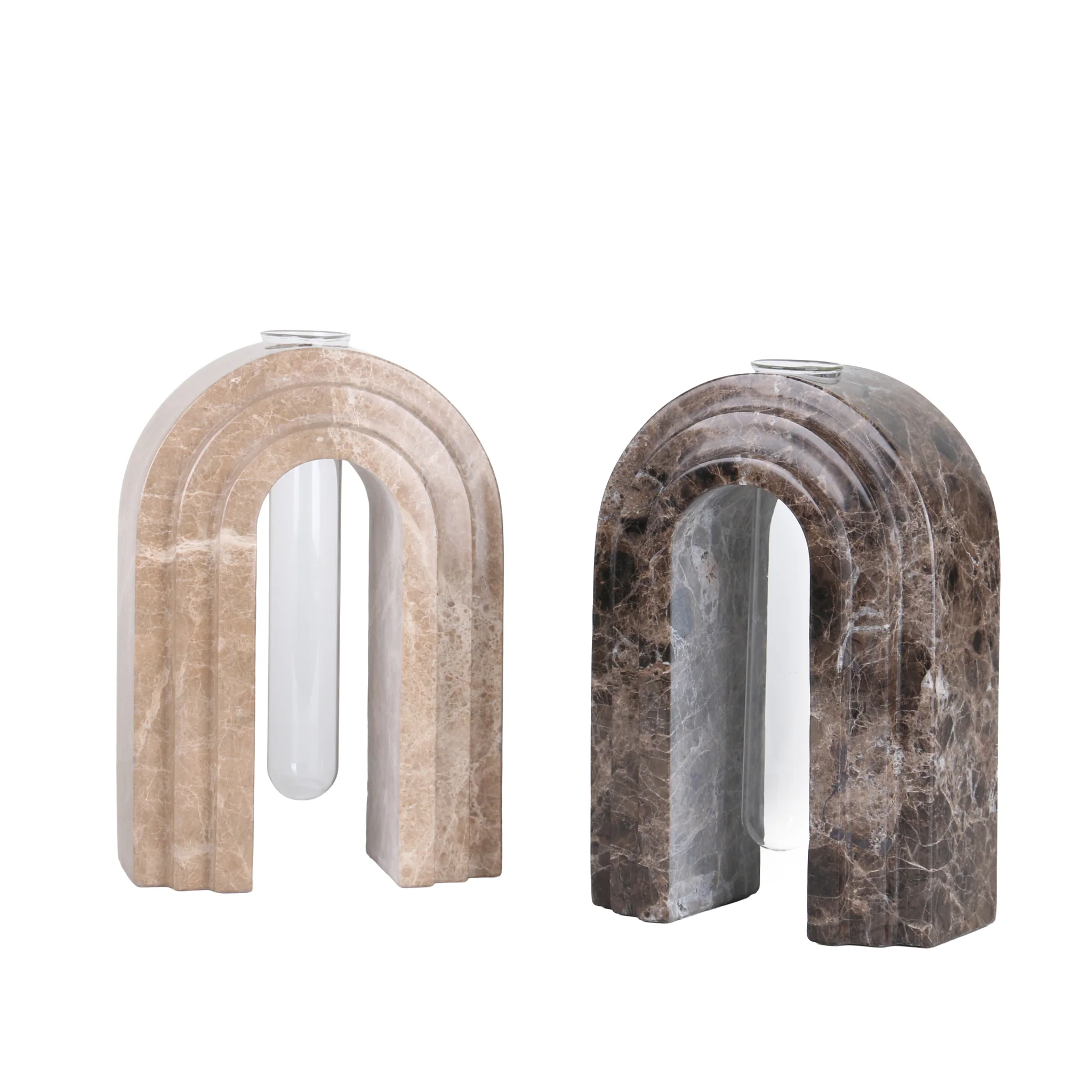 CAC10697-KM Marble  Arch Vase - Dark Coffee - Image 14