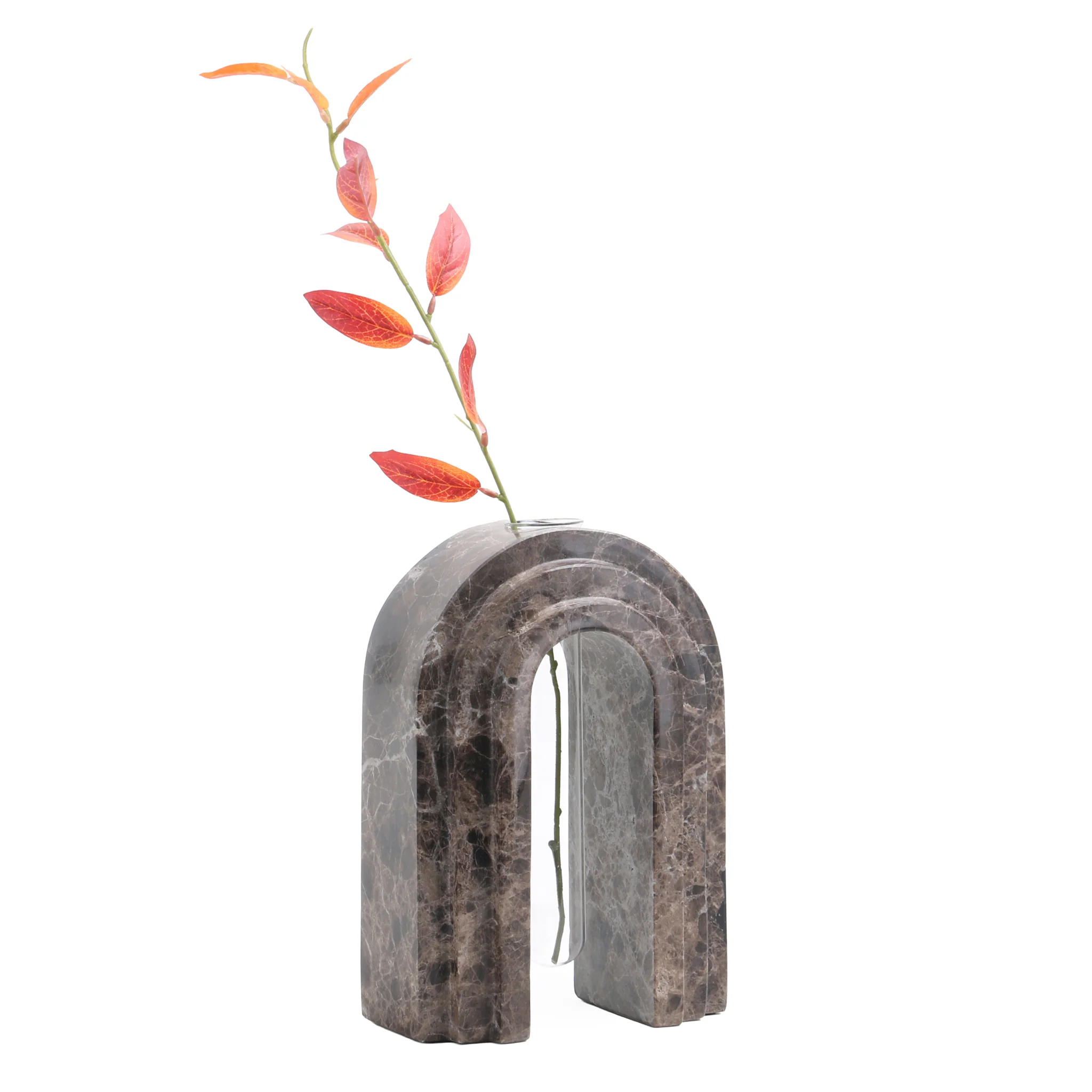 CAC10697-KM Marble  Arch Vase - Dark Coffee - Image 15