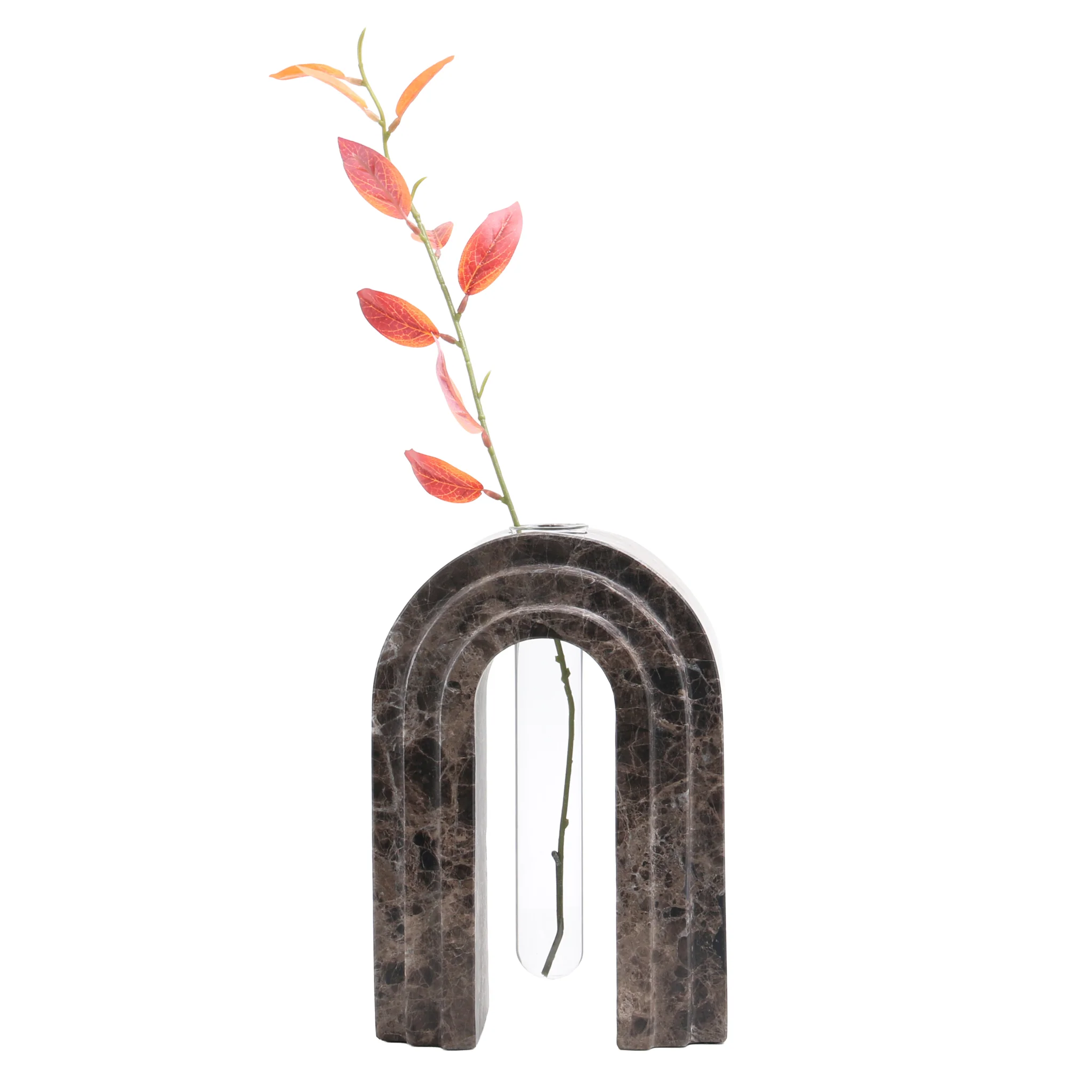 CAC10697-KM Marble  Arch Vase - Dark Coffee - Image 16