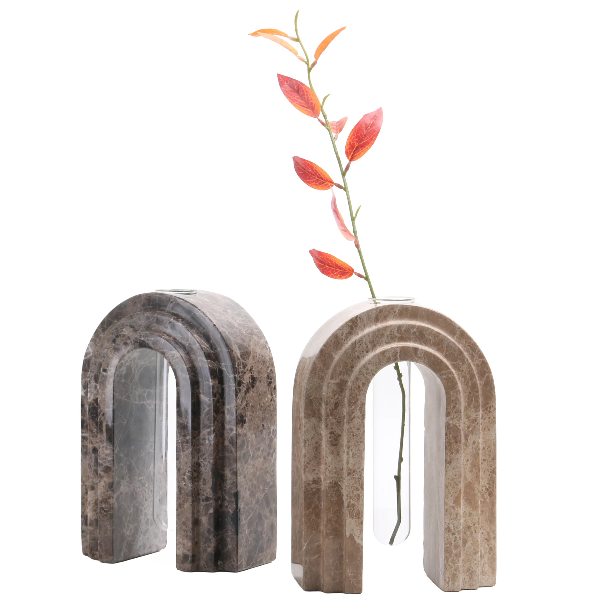 CAC10697-KM Marble  Arch Vase - Dark Coffee - Image 17