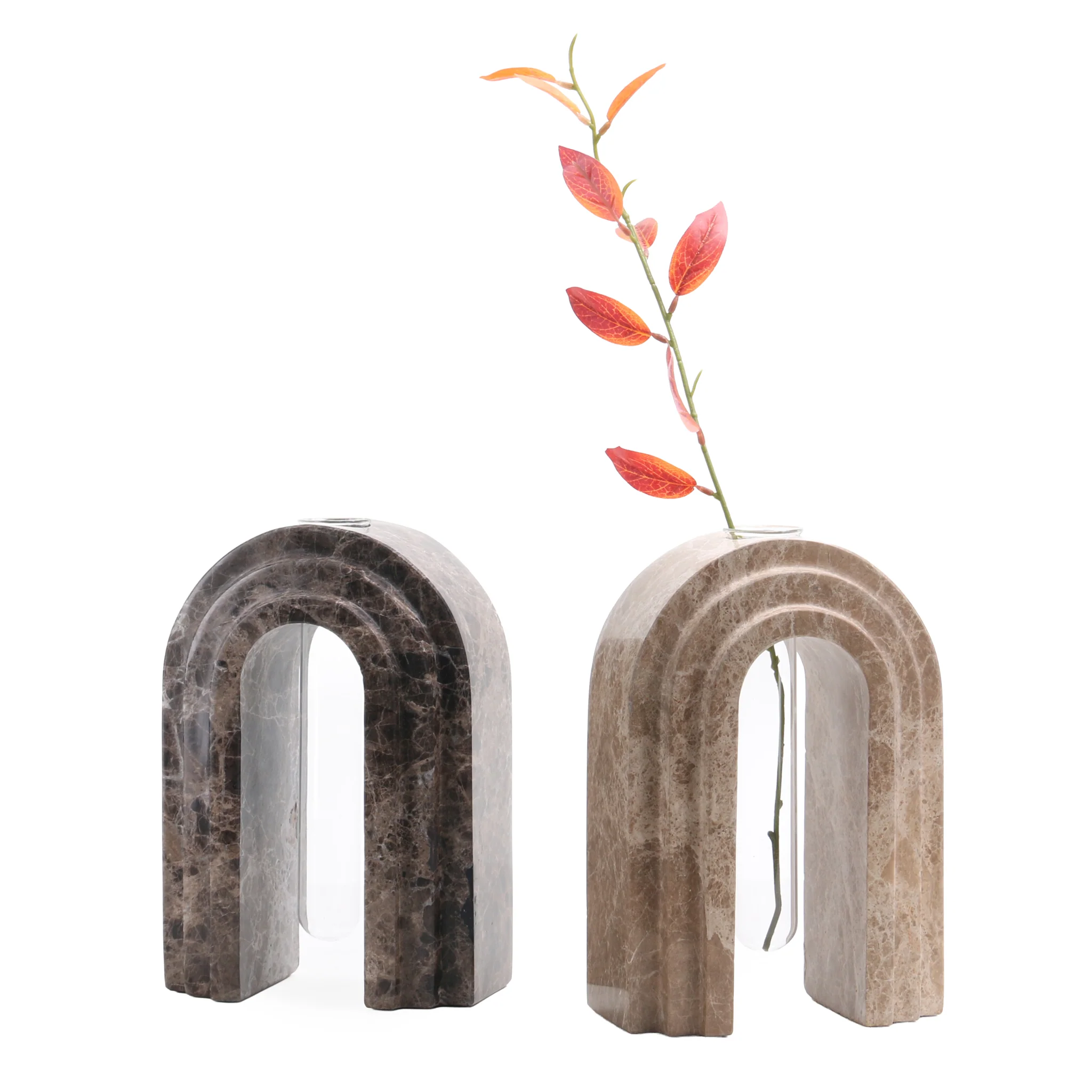 CAC10697-KM Marble  Arch Vase - Dark Coffee - Image 18