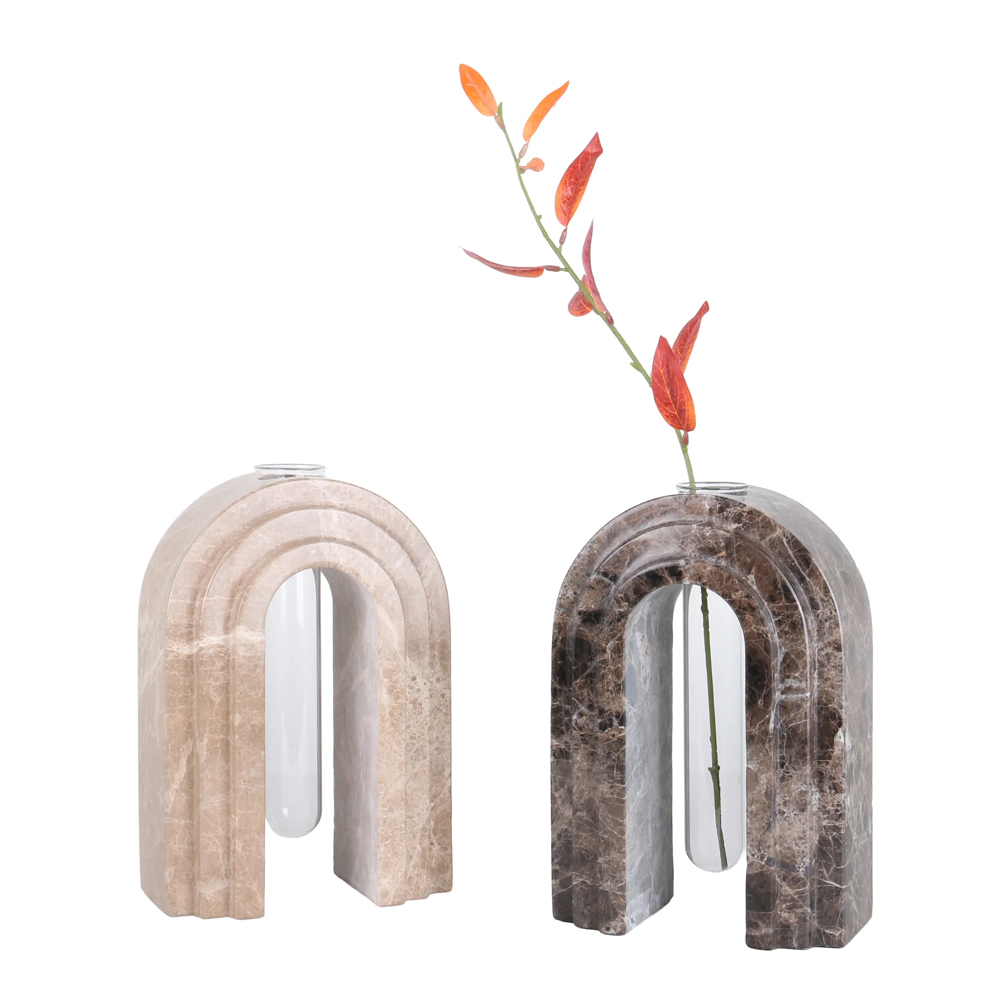 CAC10697-KM Marble  Arch Vase - Dark Coffee - Image 19