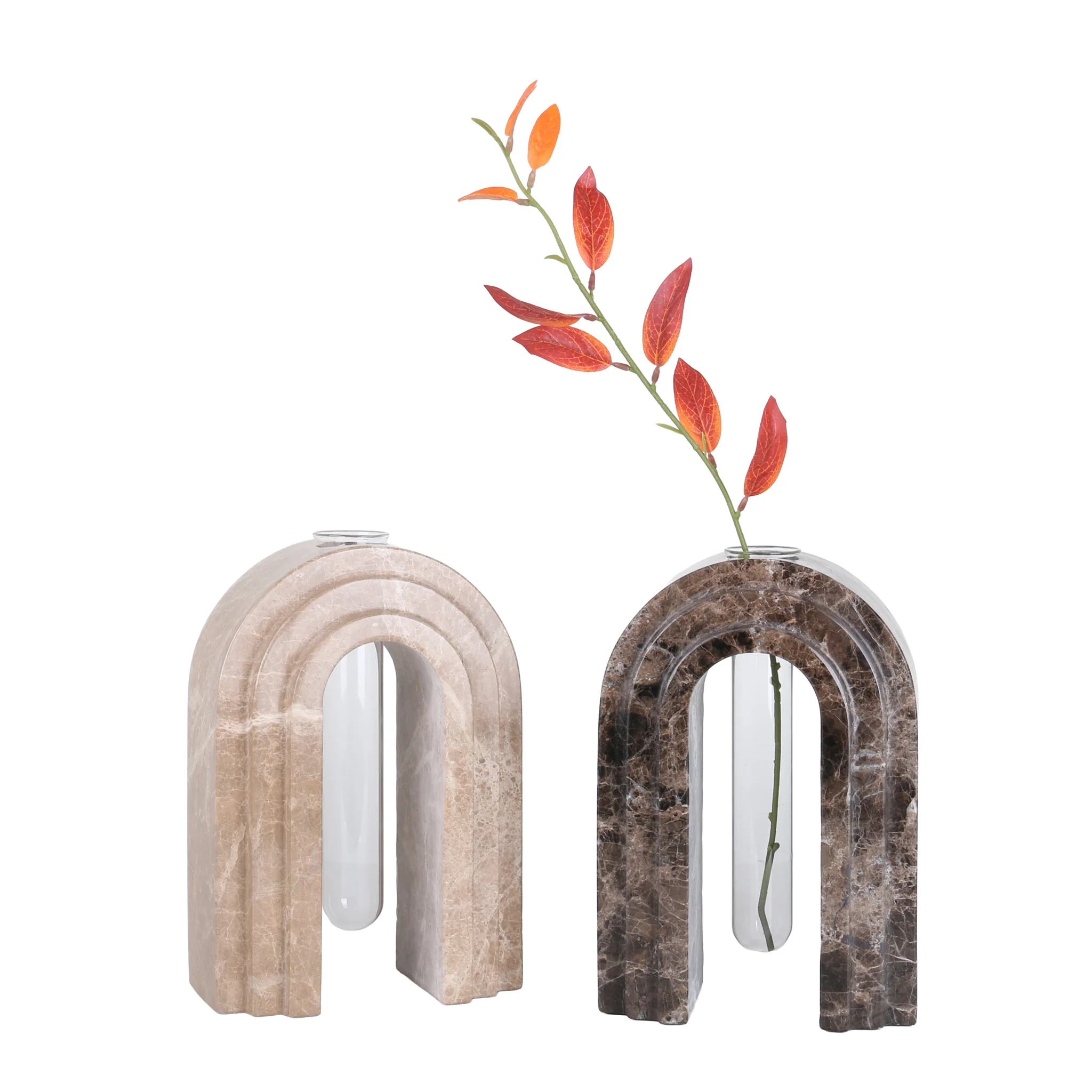 CAC10697-KM Marble  Arch Vase - Dark Coffee - Image 20