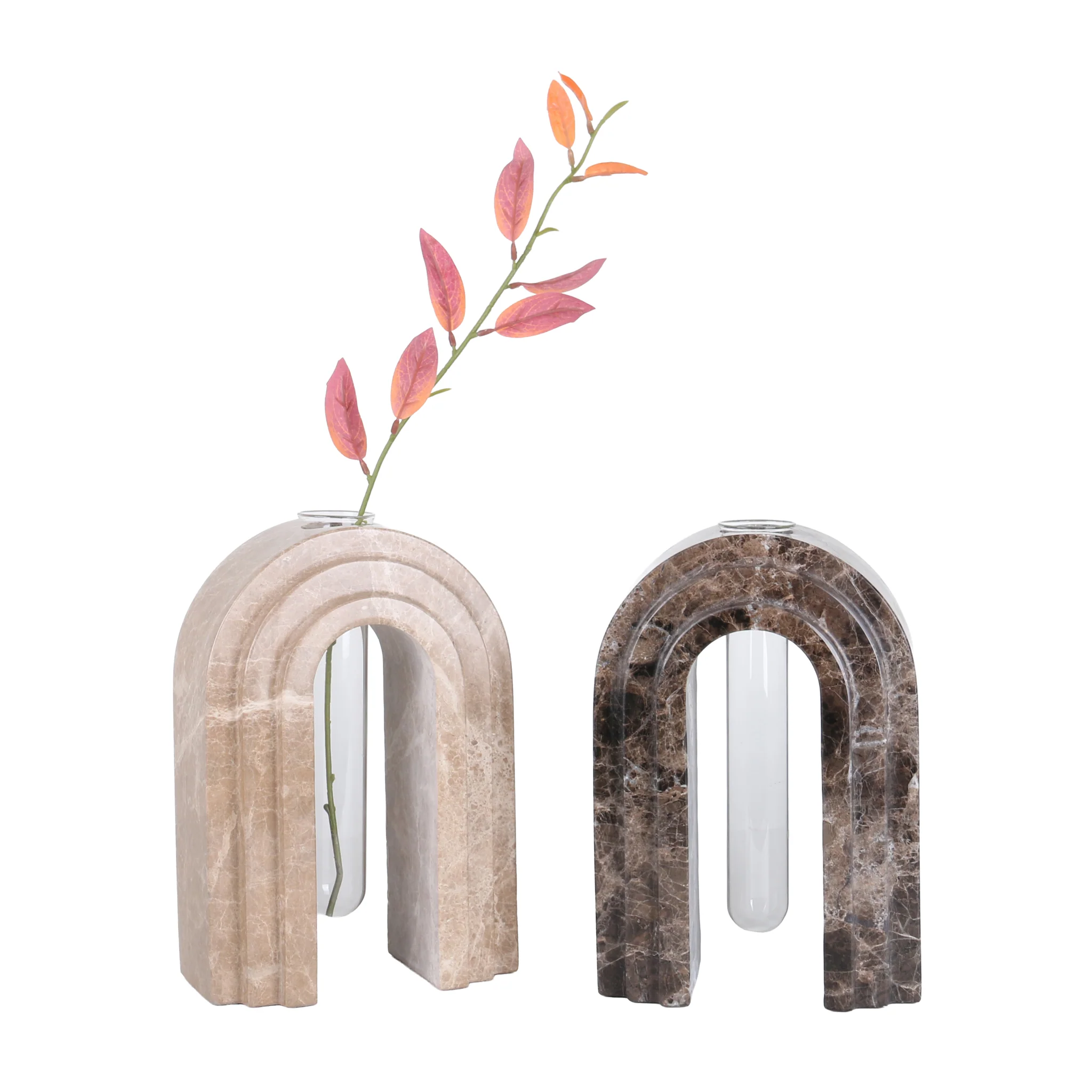 CAC10697-KM Marble  Arch Vase - Dark Coffee - Image 22