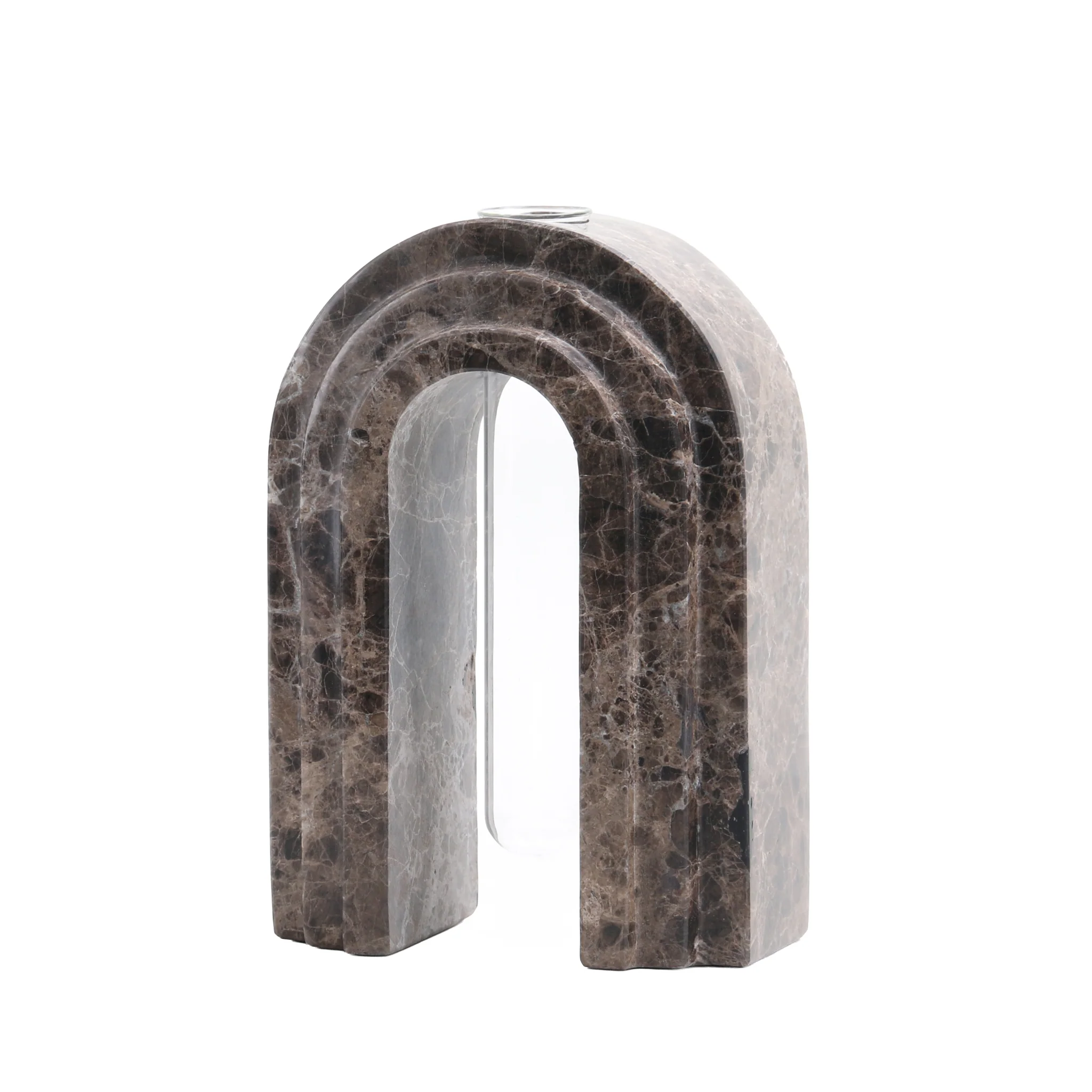 CAC10697-KM Marble  Arch Vase - Dark Coffee - Image 5