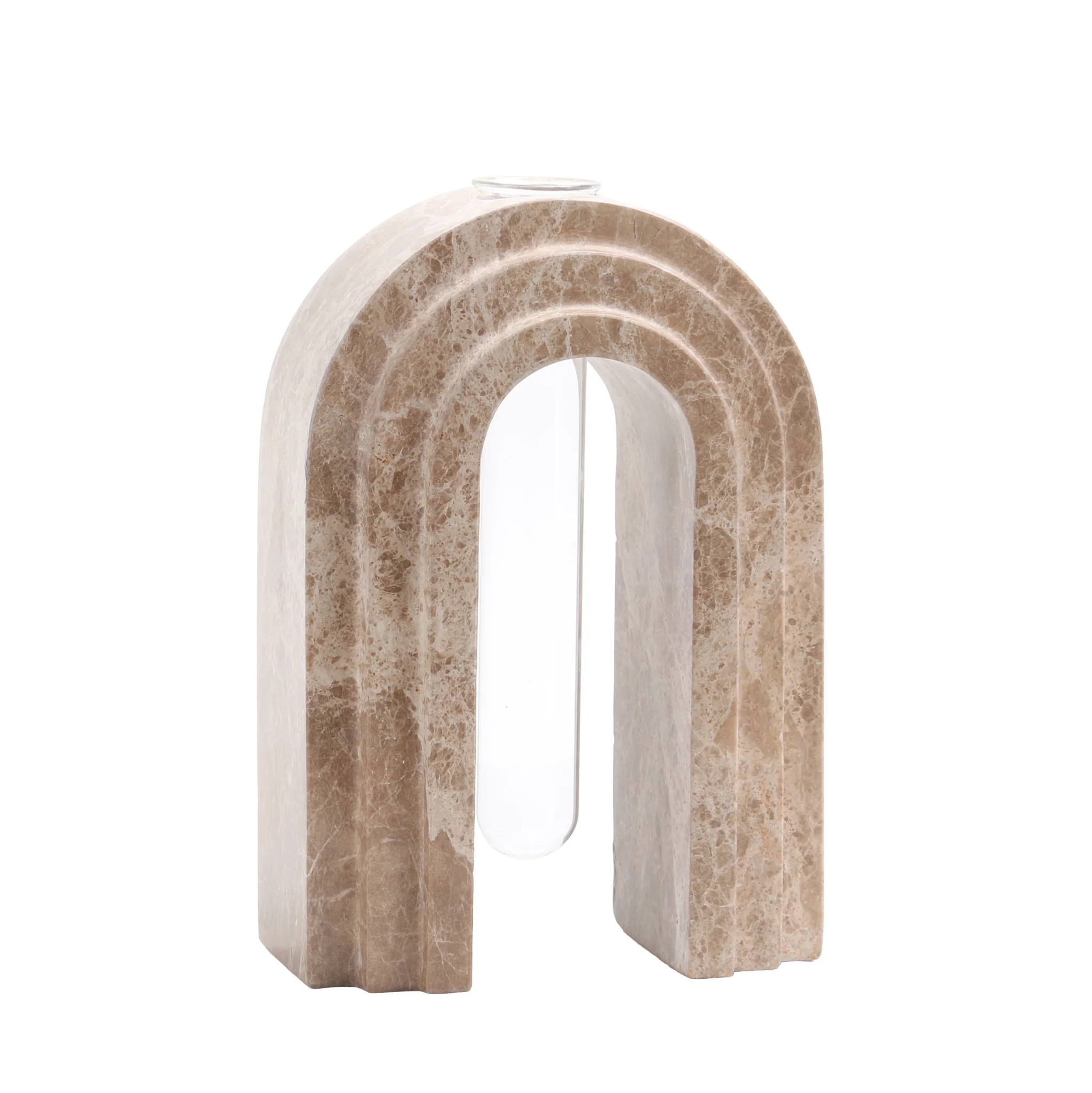 CAC10698-KM Marble Arch Vase - Light Coffee - Image 2