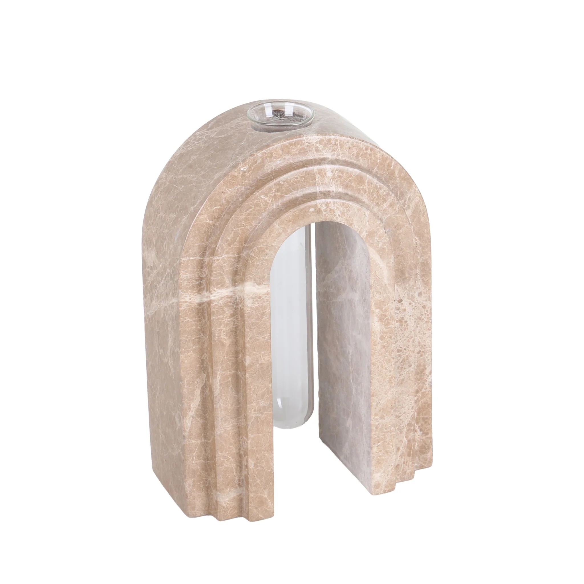 CAC10698-KM Marble Arch Vase - Light Coffee - Image 4