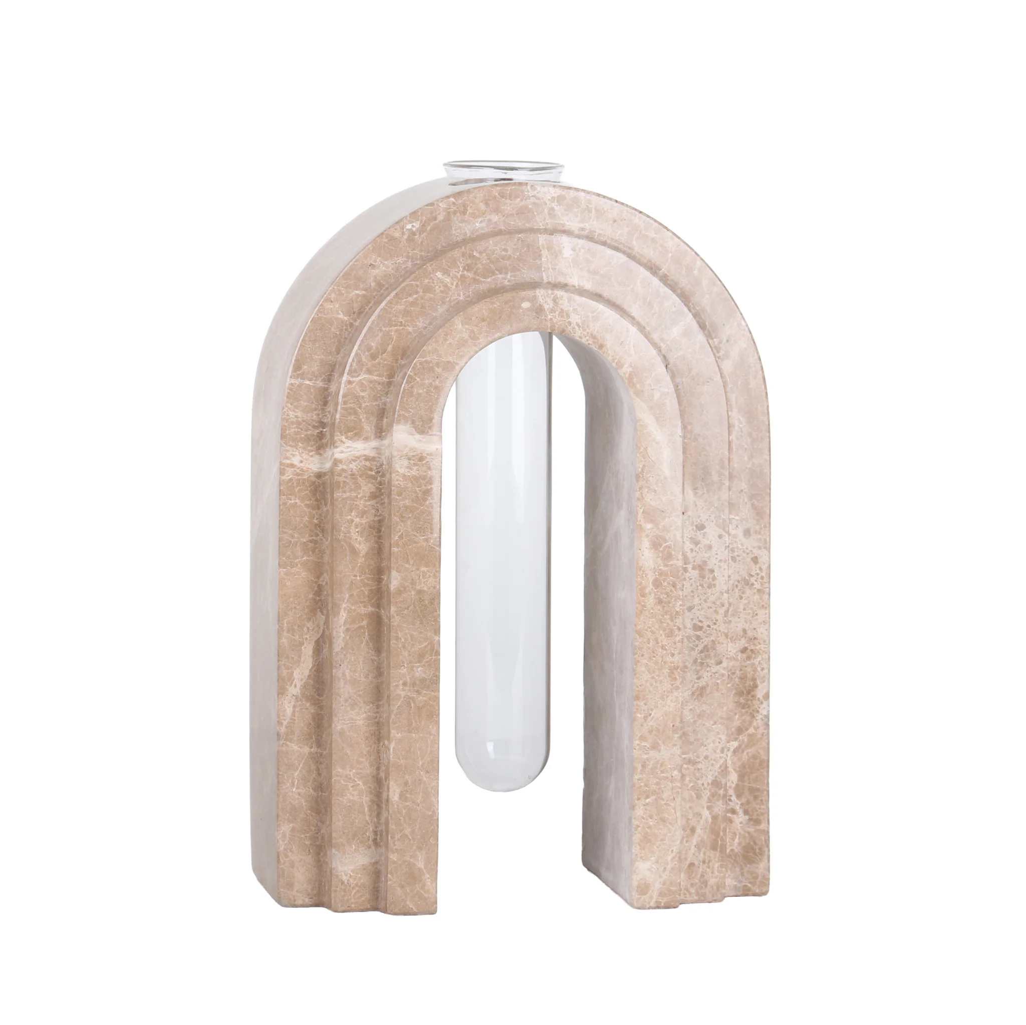 CAC10698-KM Marble Arch Vase - Light Coffee - Image 5