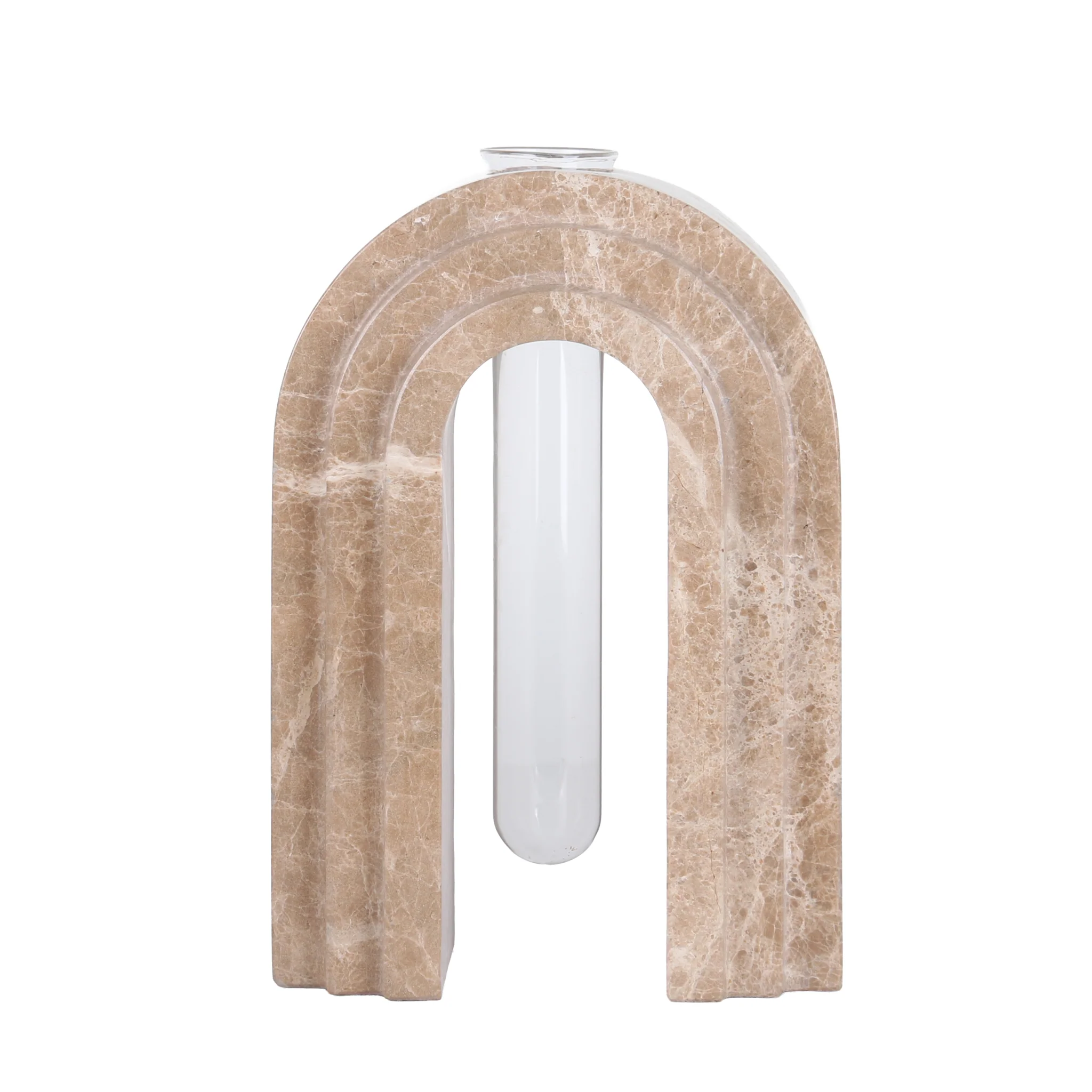 CAC10698-KM Marble Arch Vase - Light Coffee - Image 7
