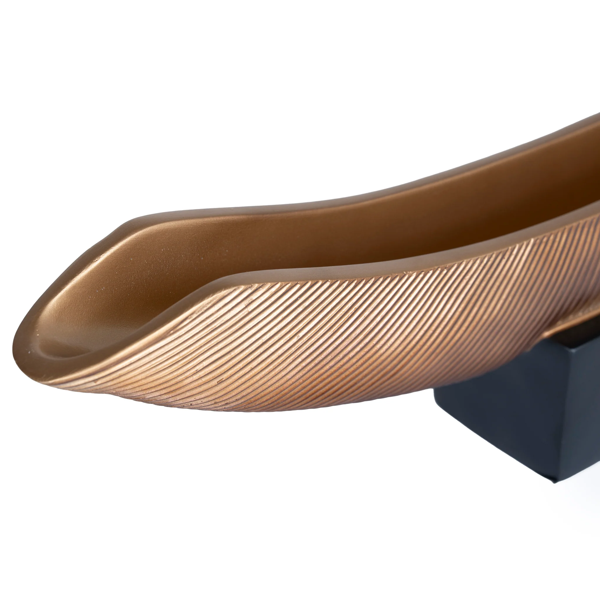 CAC10699-KM Decorative Boat Vase - Brown - Image 4