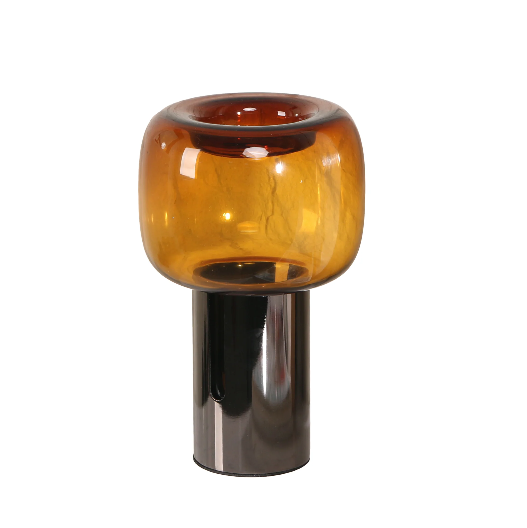 CAC10702-KM Amber Small Glass Vase - Brown - Image 5