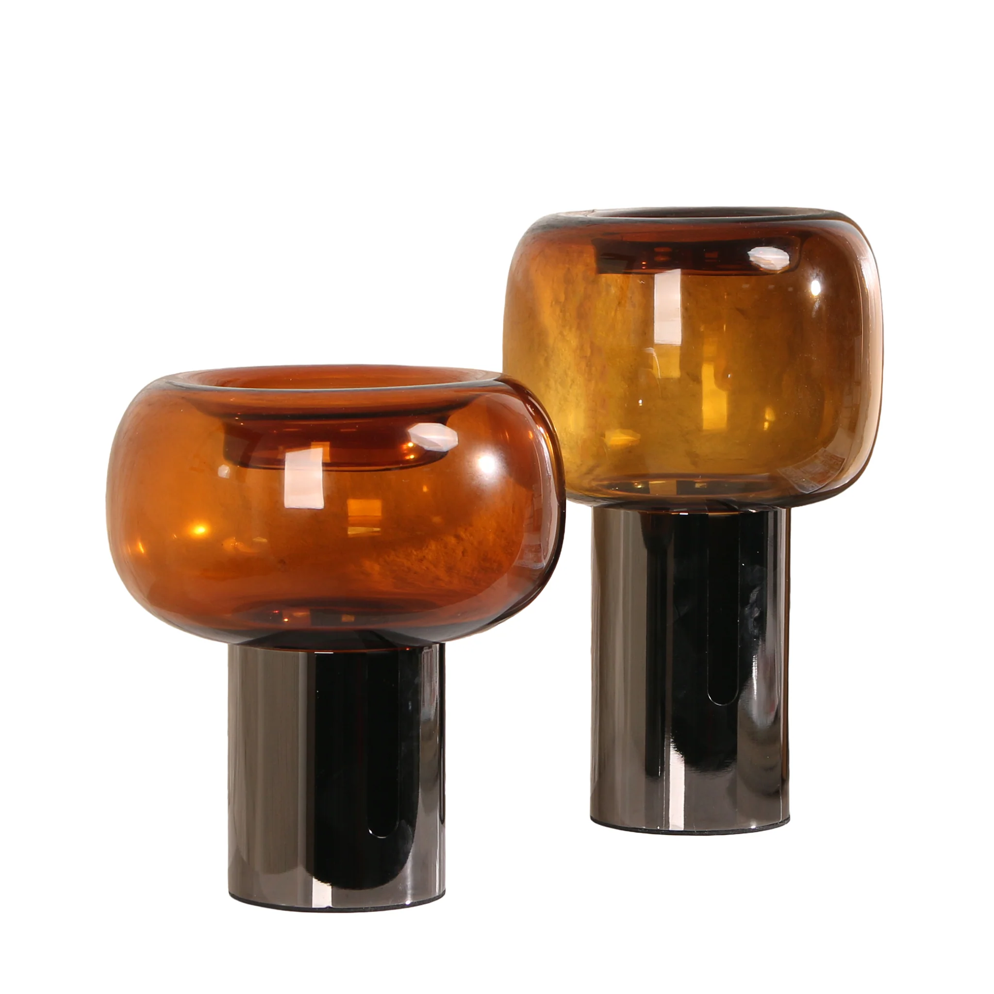 CAC10702-KM Amber Small Glass Vase - Brown - Image 6