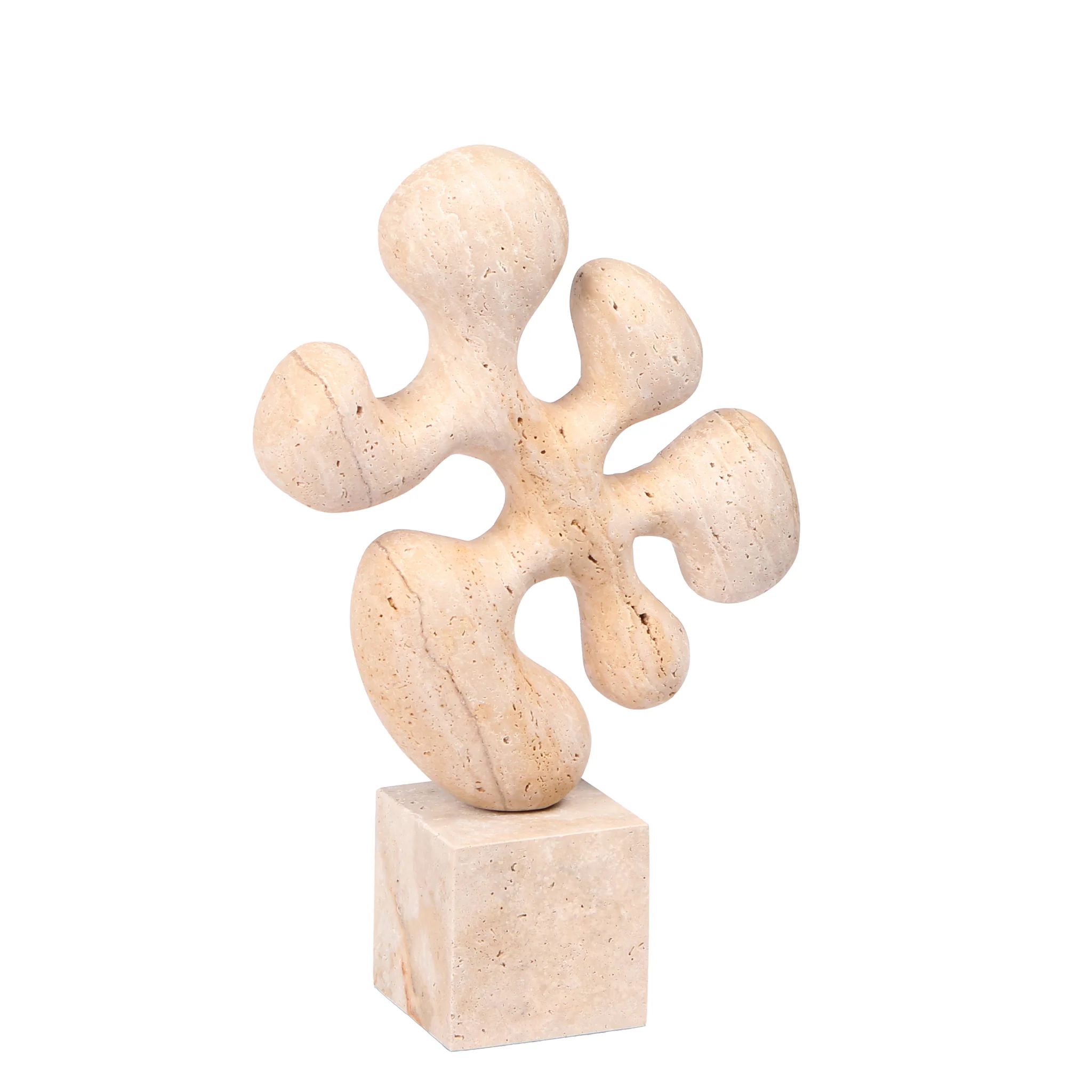 CAC10705-KM Geometric  Marble Sculpture - Beige - Image 2