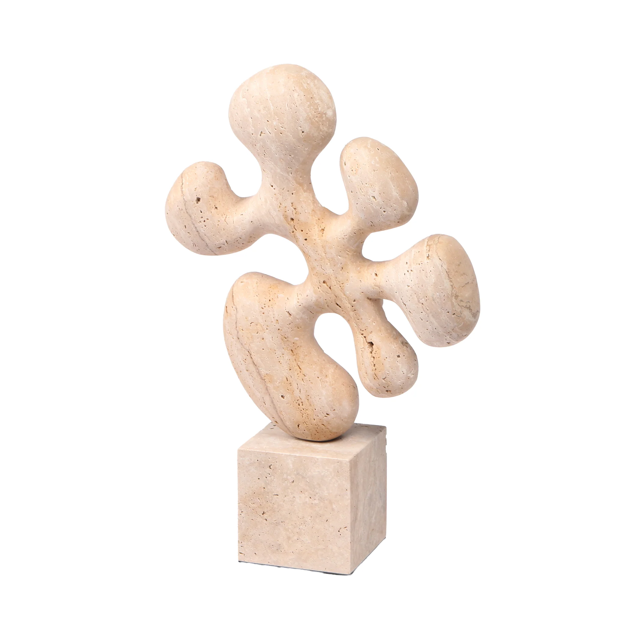CAC10705-KM Geometric  Marble Sculpture - Beige - Image 5