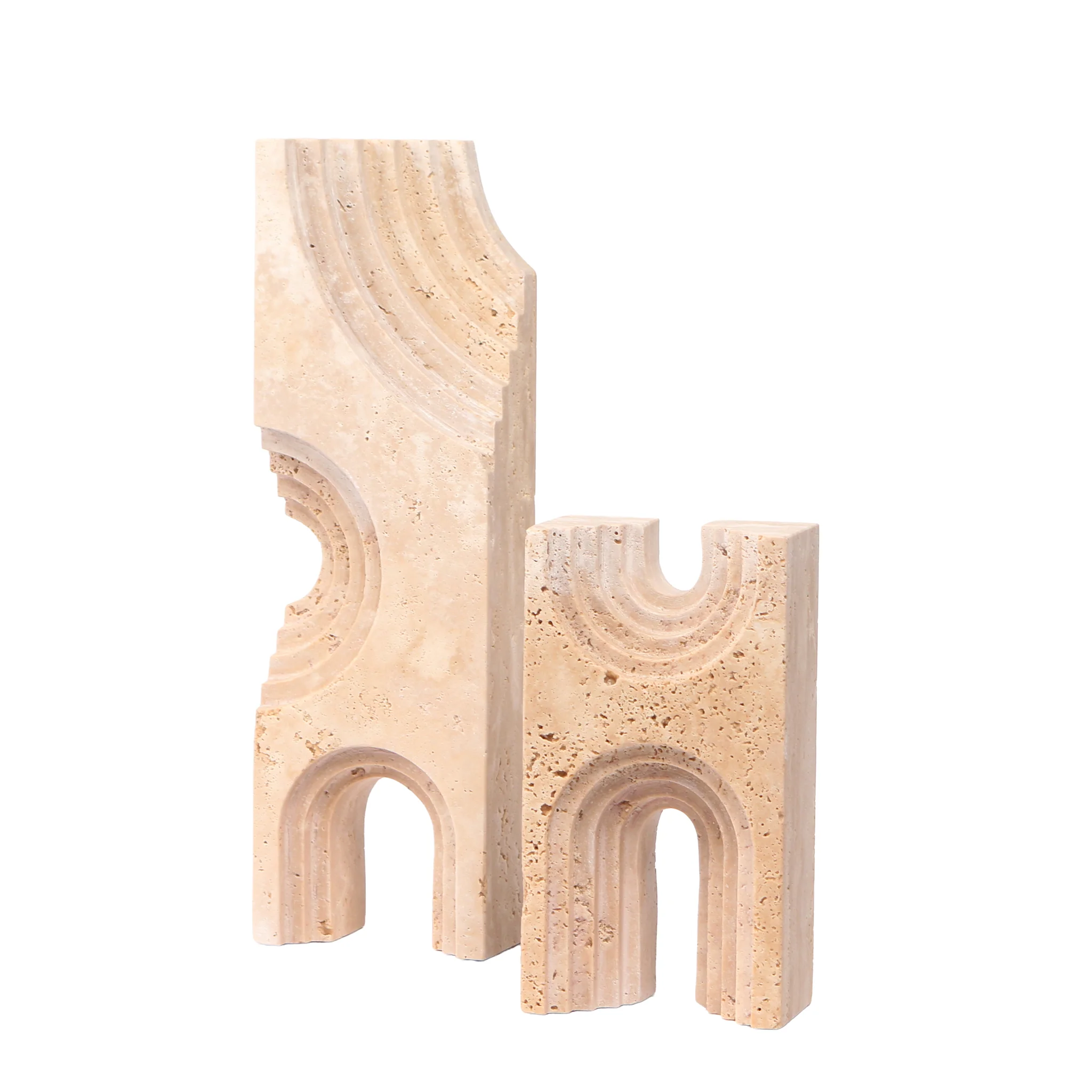 CAC10706-KM Carved Marble Sculpture - Beige - Image 8