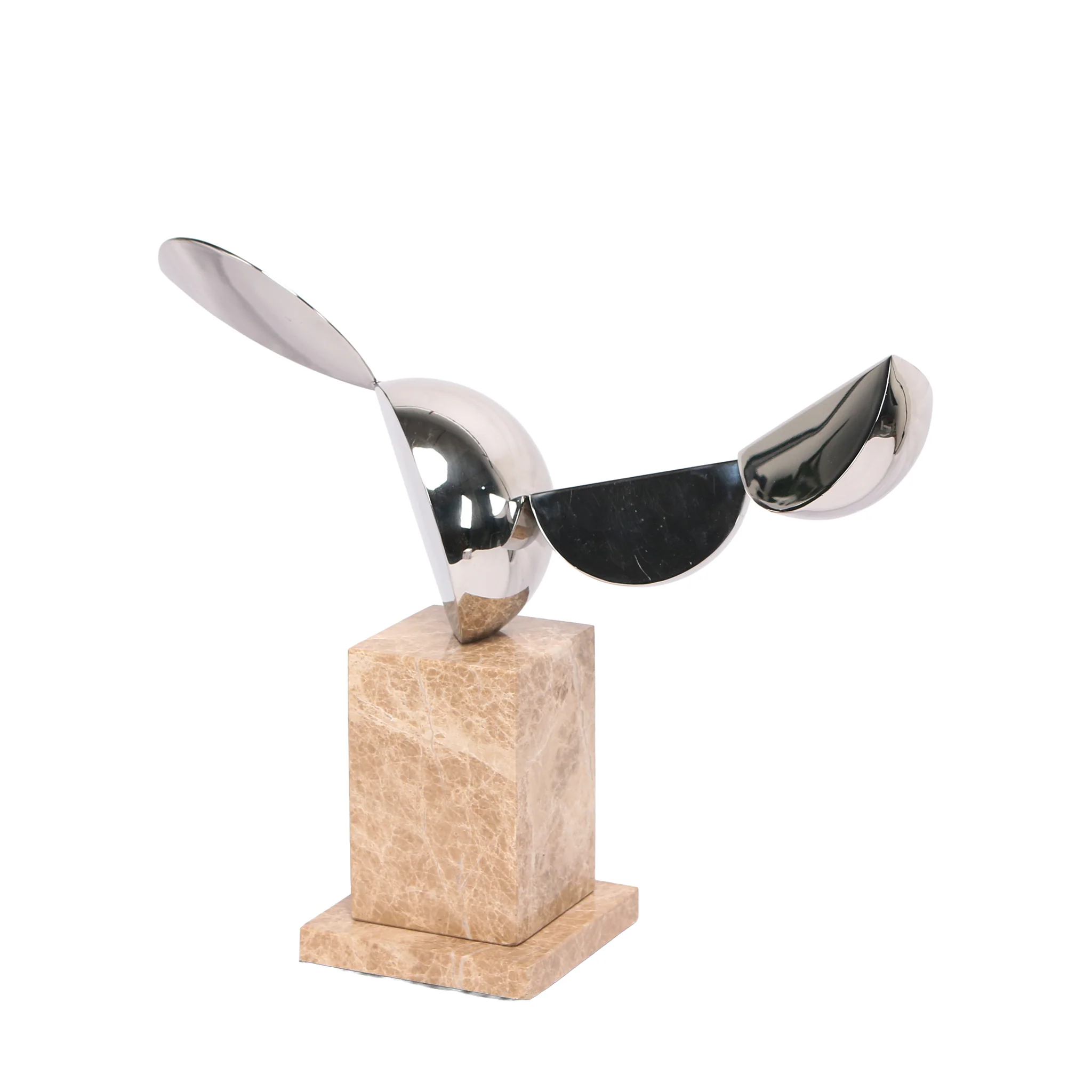 CAC10708-KM Silver Winged Sculpture - Beige - Image 3