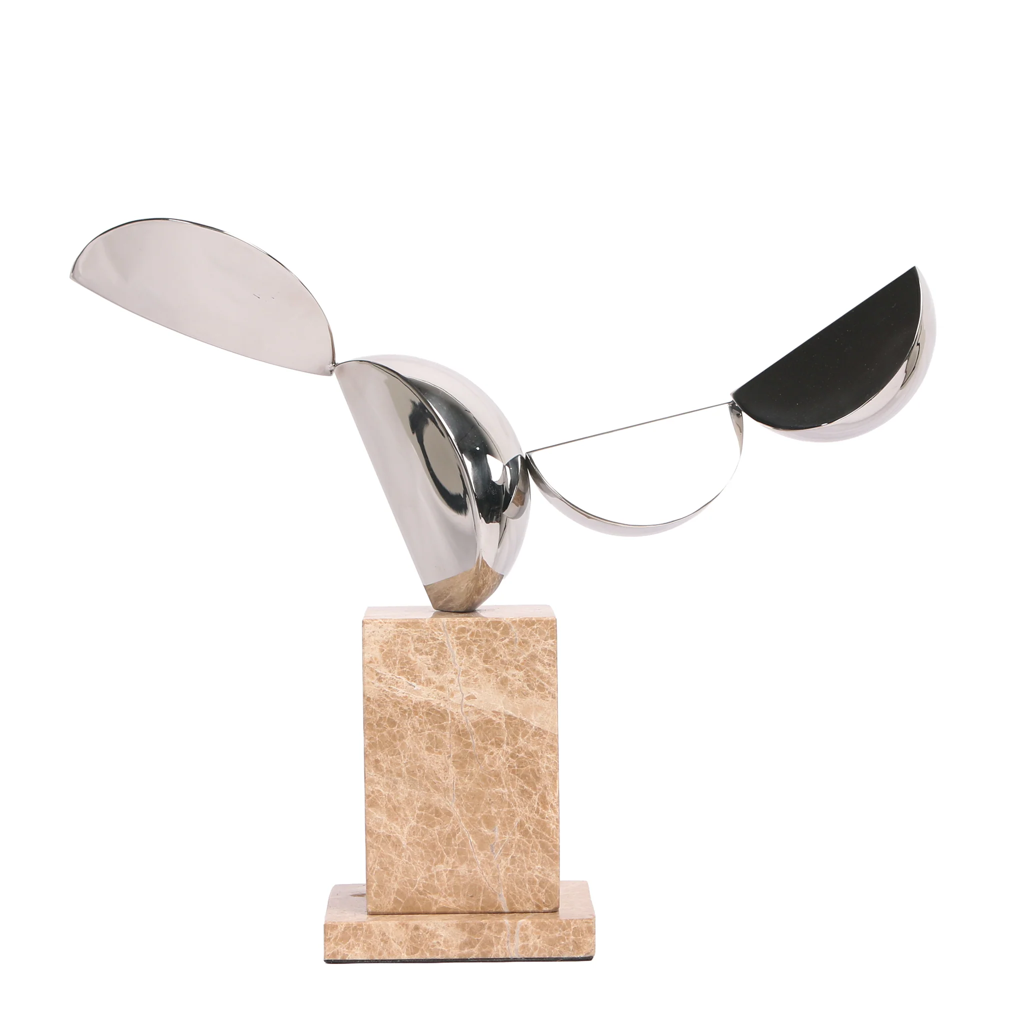 CAC10708-KM Silver Winged Sculpture - Beige - Image 4