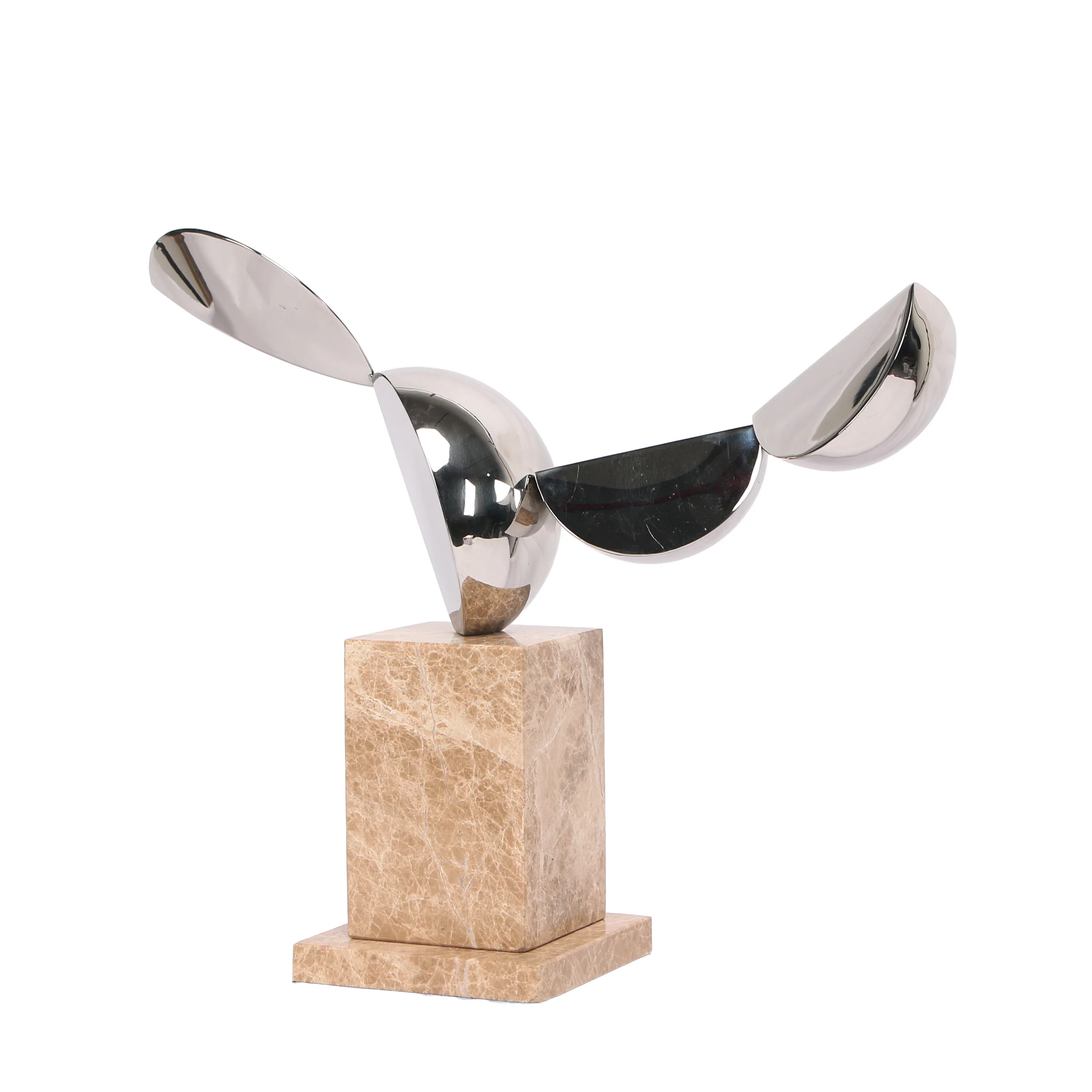 CAC10708-KM Silver Winged Sculpture - Beige - Image 5
