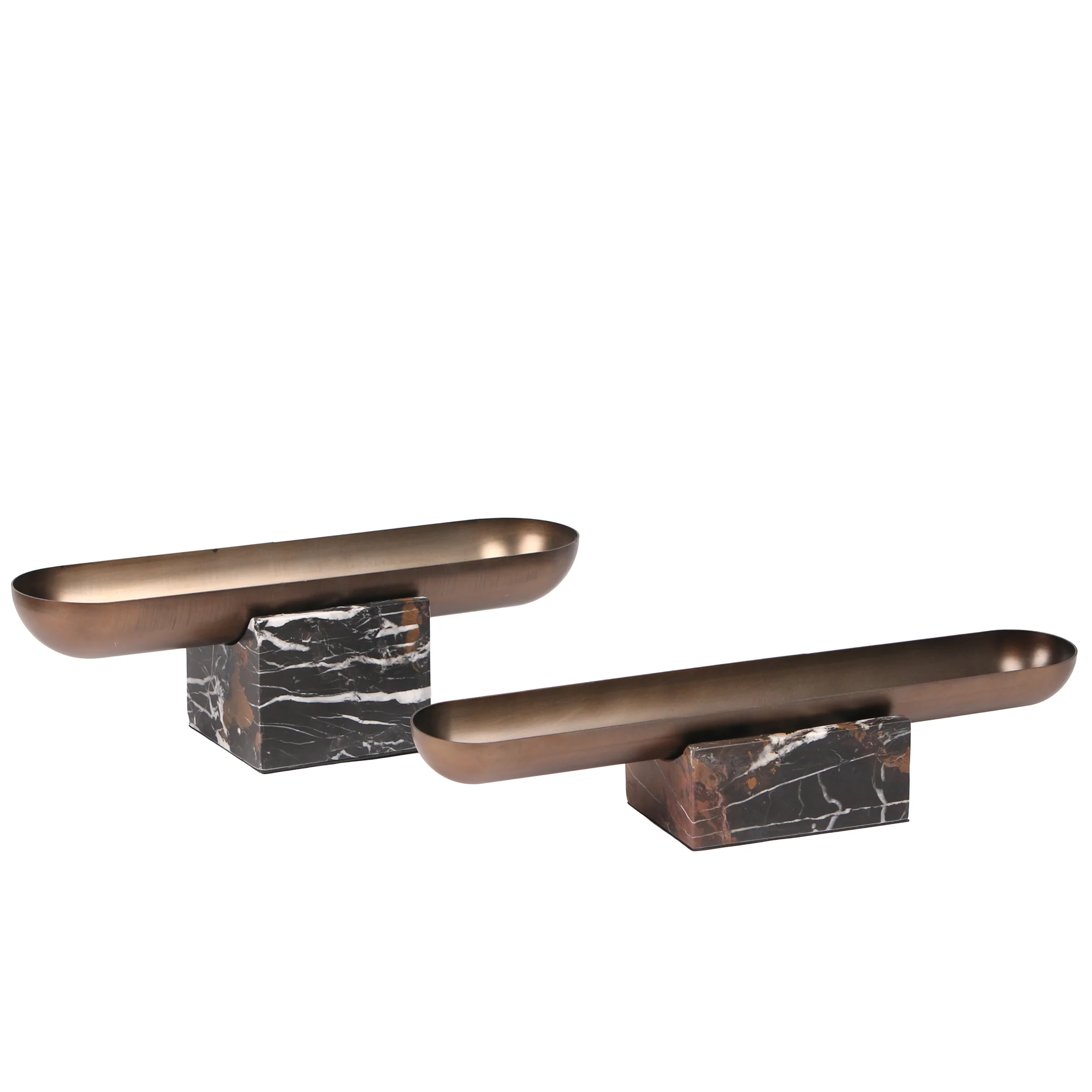 CAC10713-KM Marble Base Steel Tray - Brown - Image 10