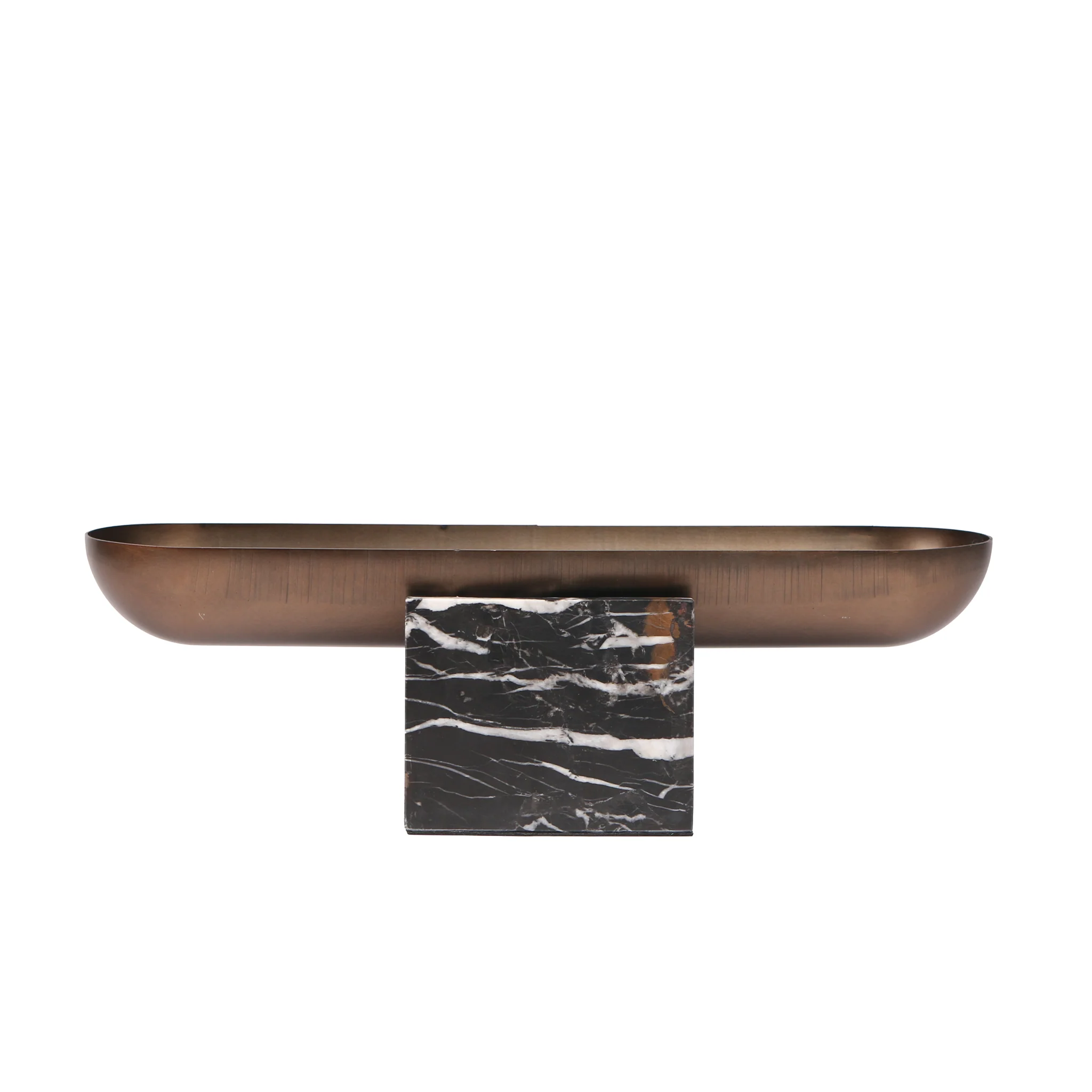 CAC10713-KM Marble Base Steel Tray - Brown - Image 7