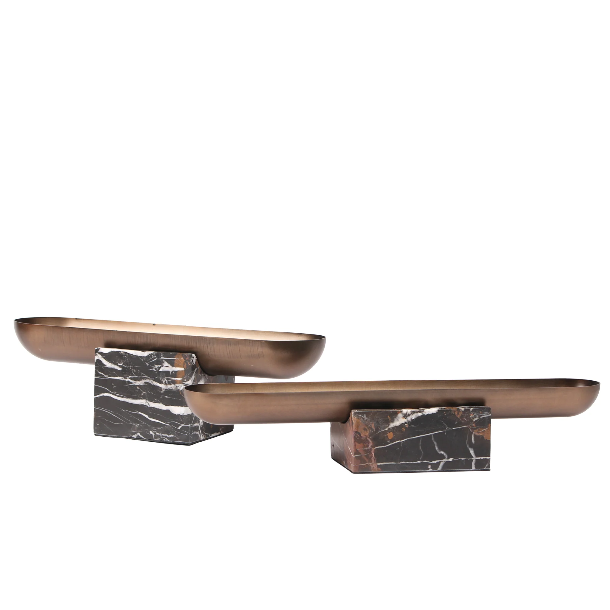 CAC10713-KM Marble Base Steel Tray - Brown - Image 8