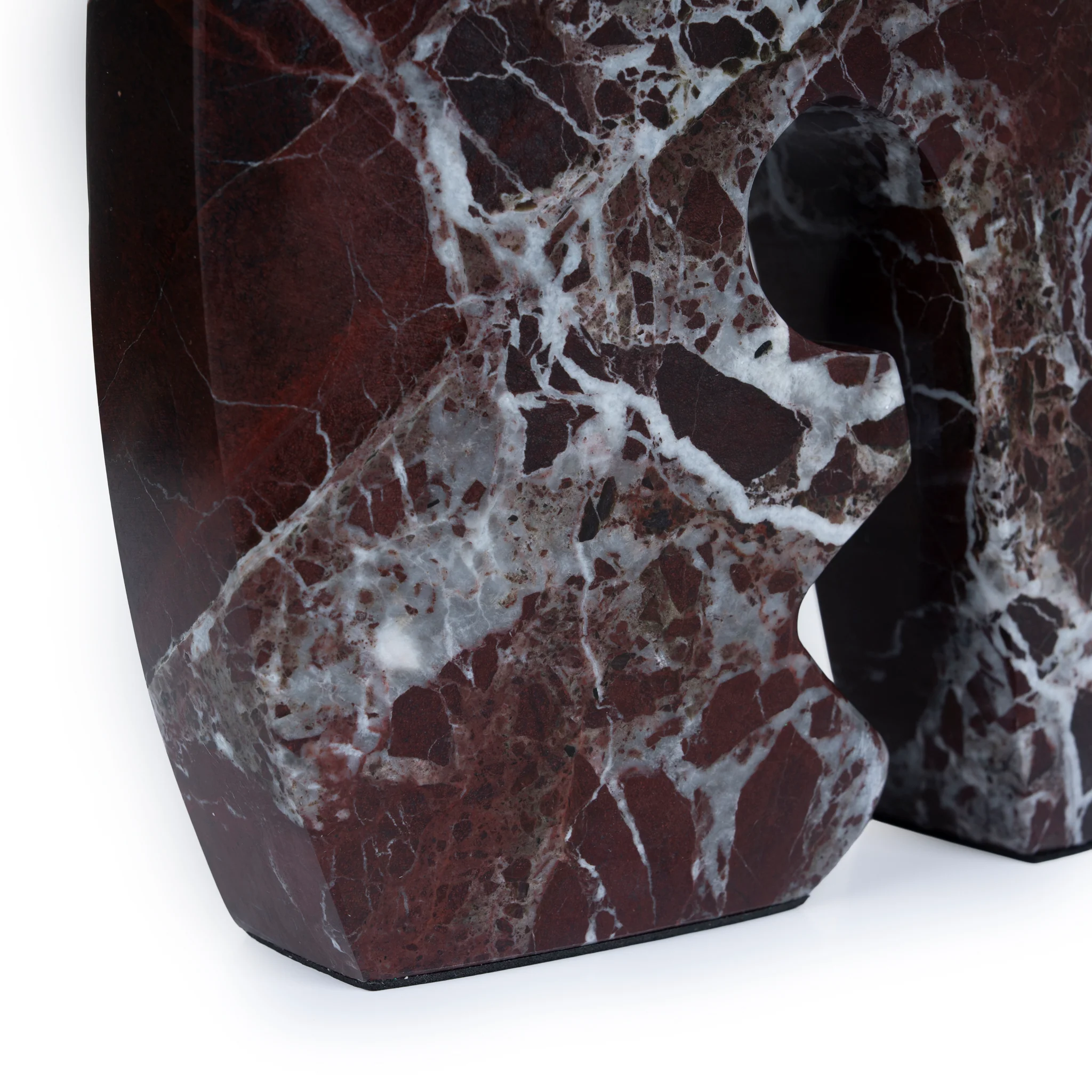 CAC10716-KM Carved Marble Accent Sculpture - Dark Red Ochre - Image 4