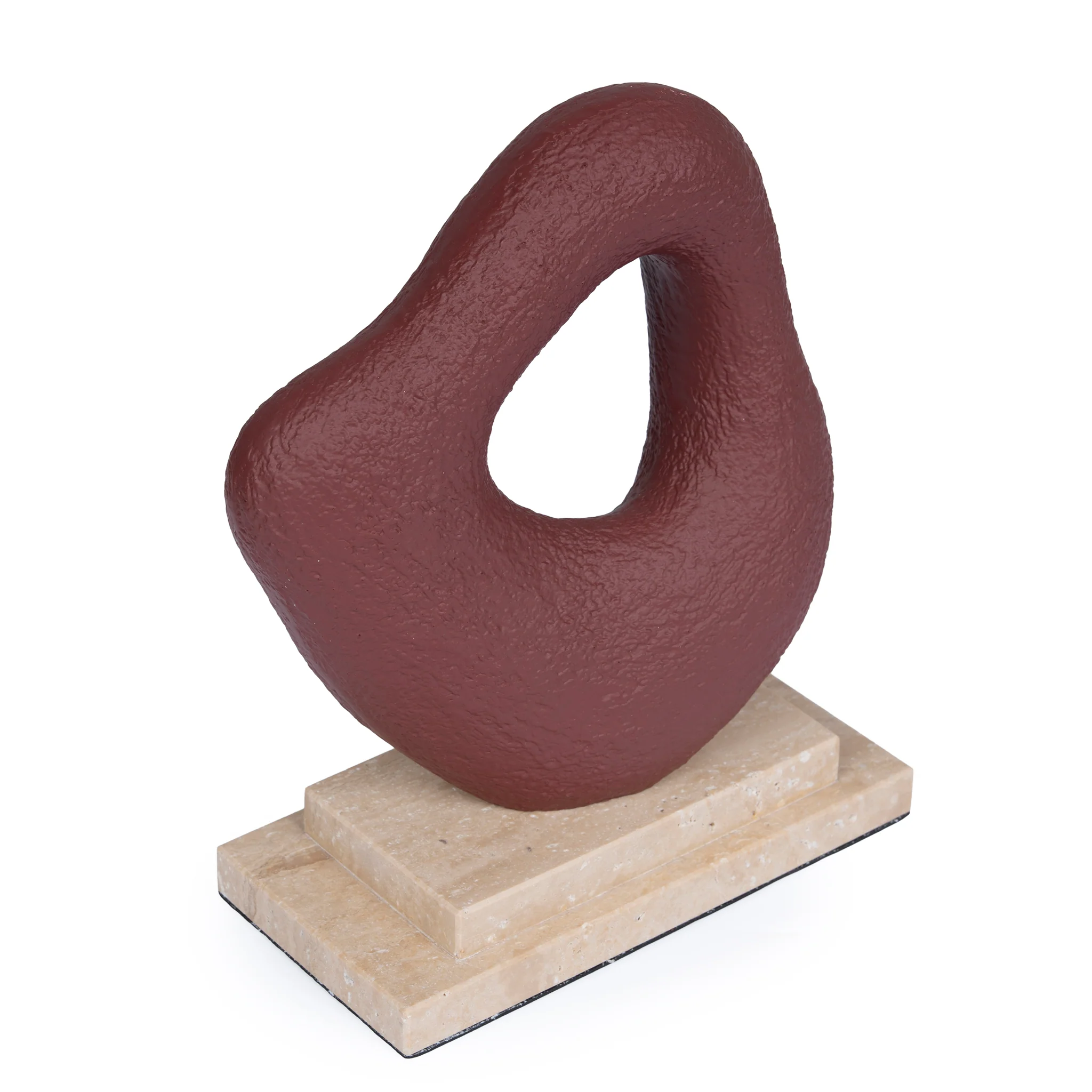 CAC10719-KM Organic Shape Marble Sculpture - Maroon - Image 4