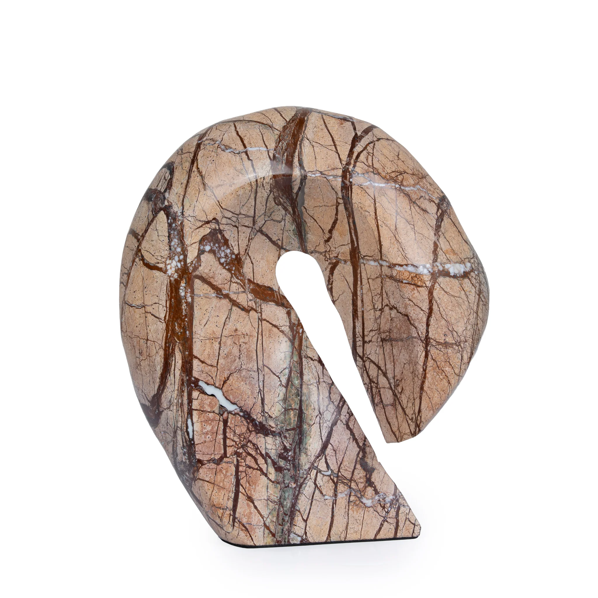 CAC10721-KM Sea Waves Marble Sculpture - Brown - Image 2