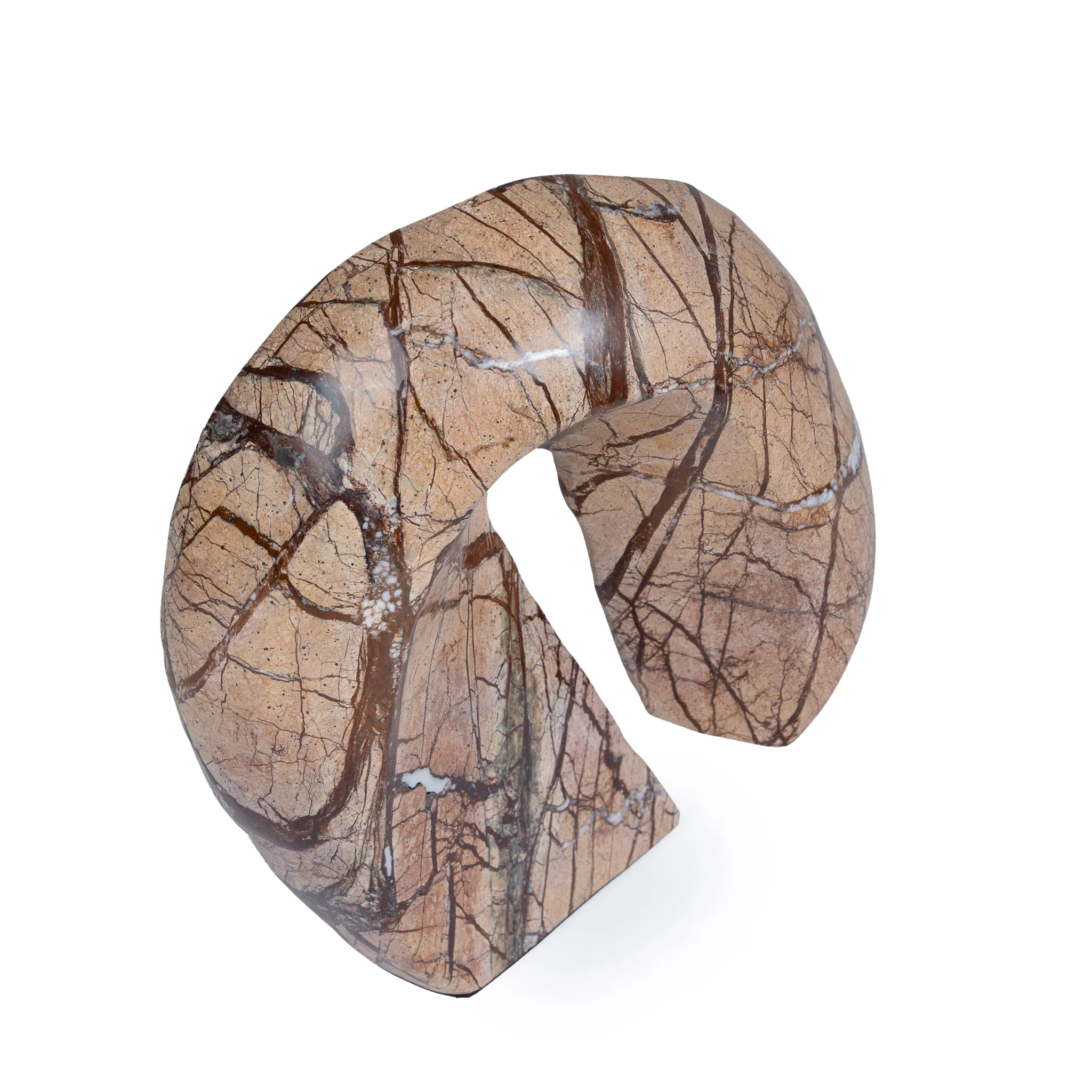 CAC10721-KM Sea Waves Marble Sculpture - Brown - Image 7