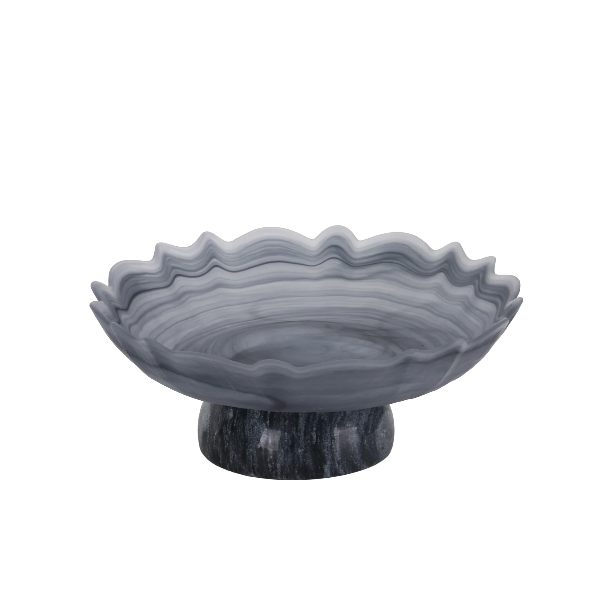 CAC10724-KM Lotus Glass Tray - Grey - Image 3