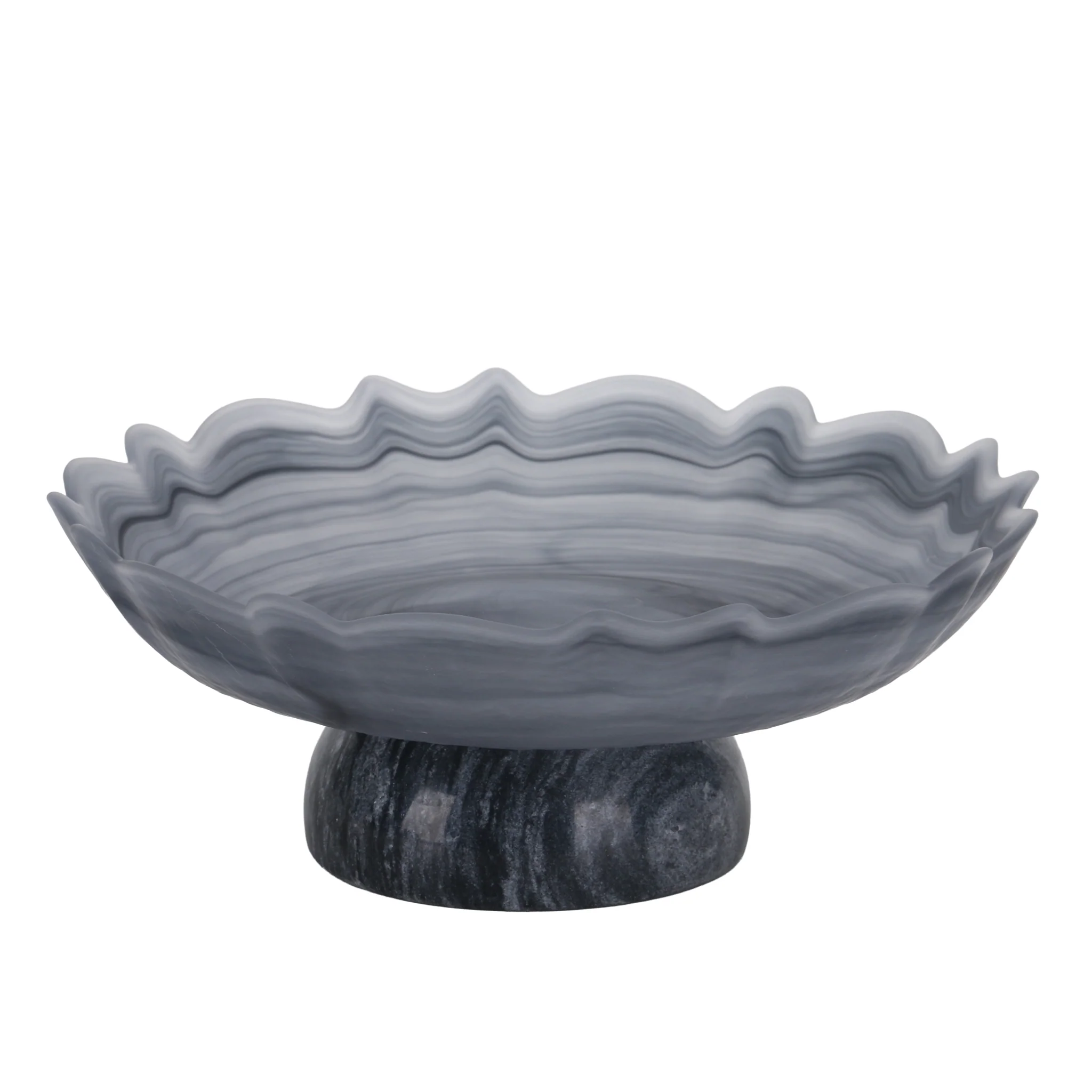CAC10724-KM Lotus Glass Tray - Grey - Image 4