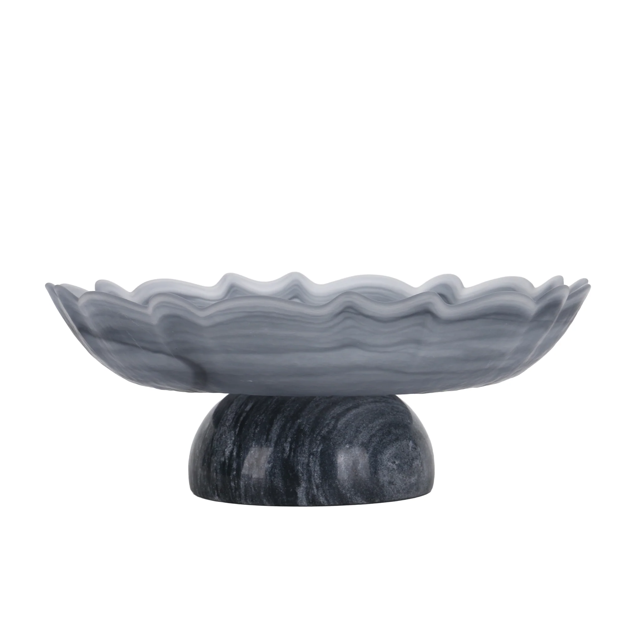 CAC10724-KM Lotus Glass Tray - Grey - Image 5