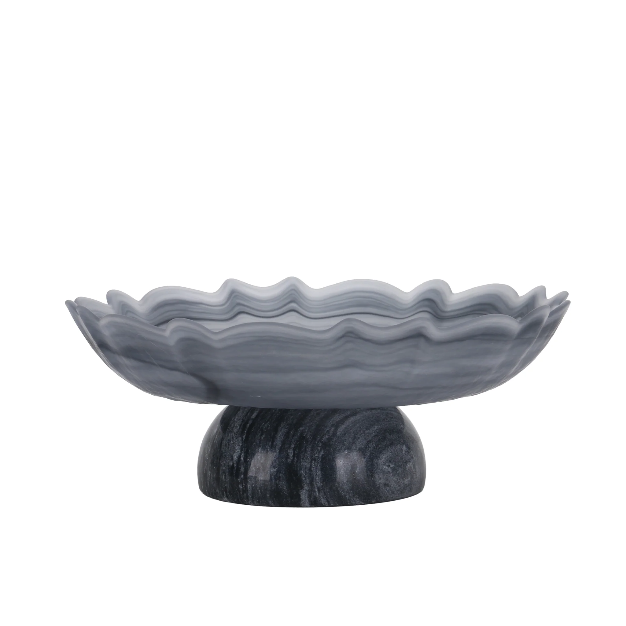 CAC10724-KM Lotus Glass Tray - Grey - Image 6