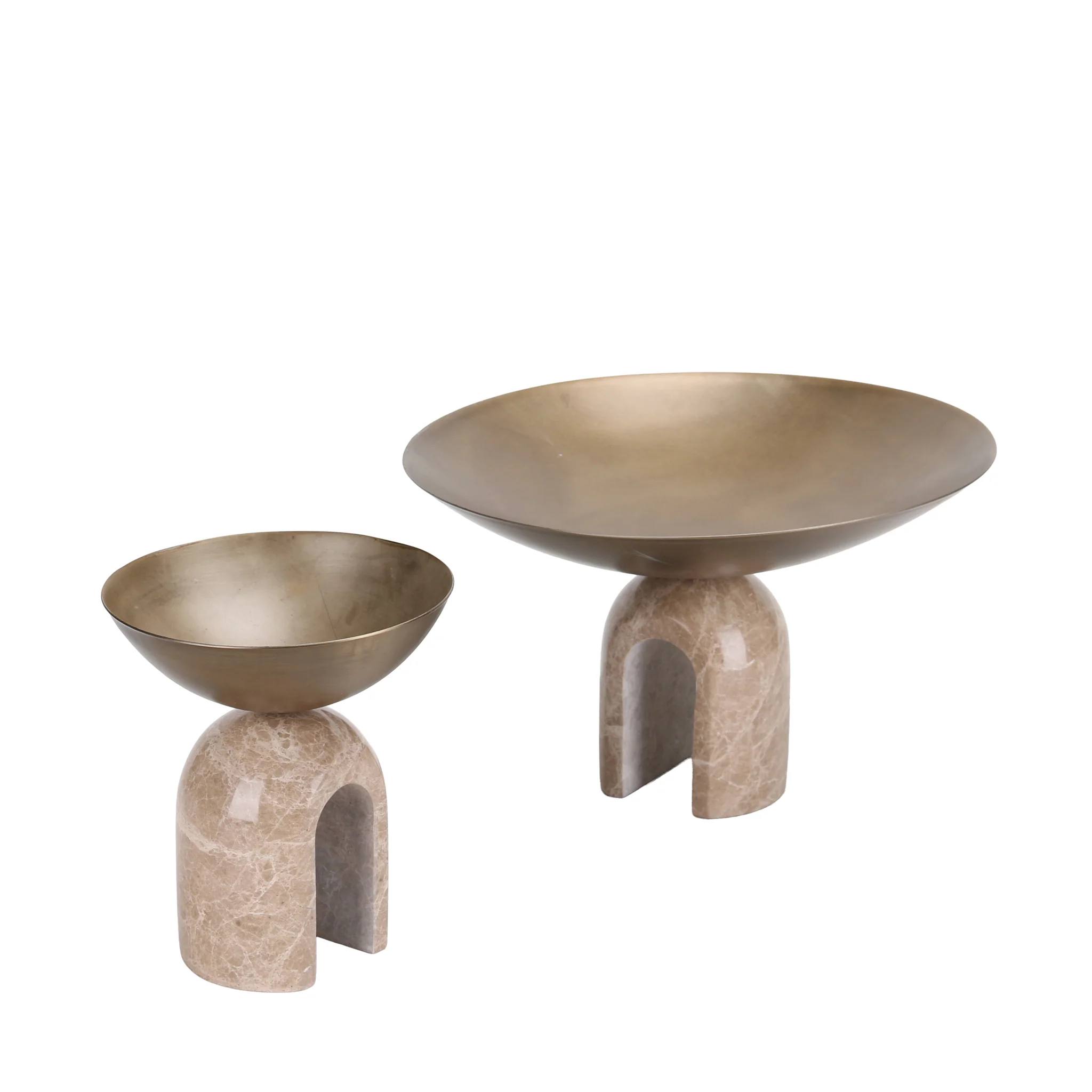 CAC10726-KM Arc Pedestal Metal Small Tray - Antique Brass - Image 7