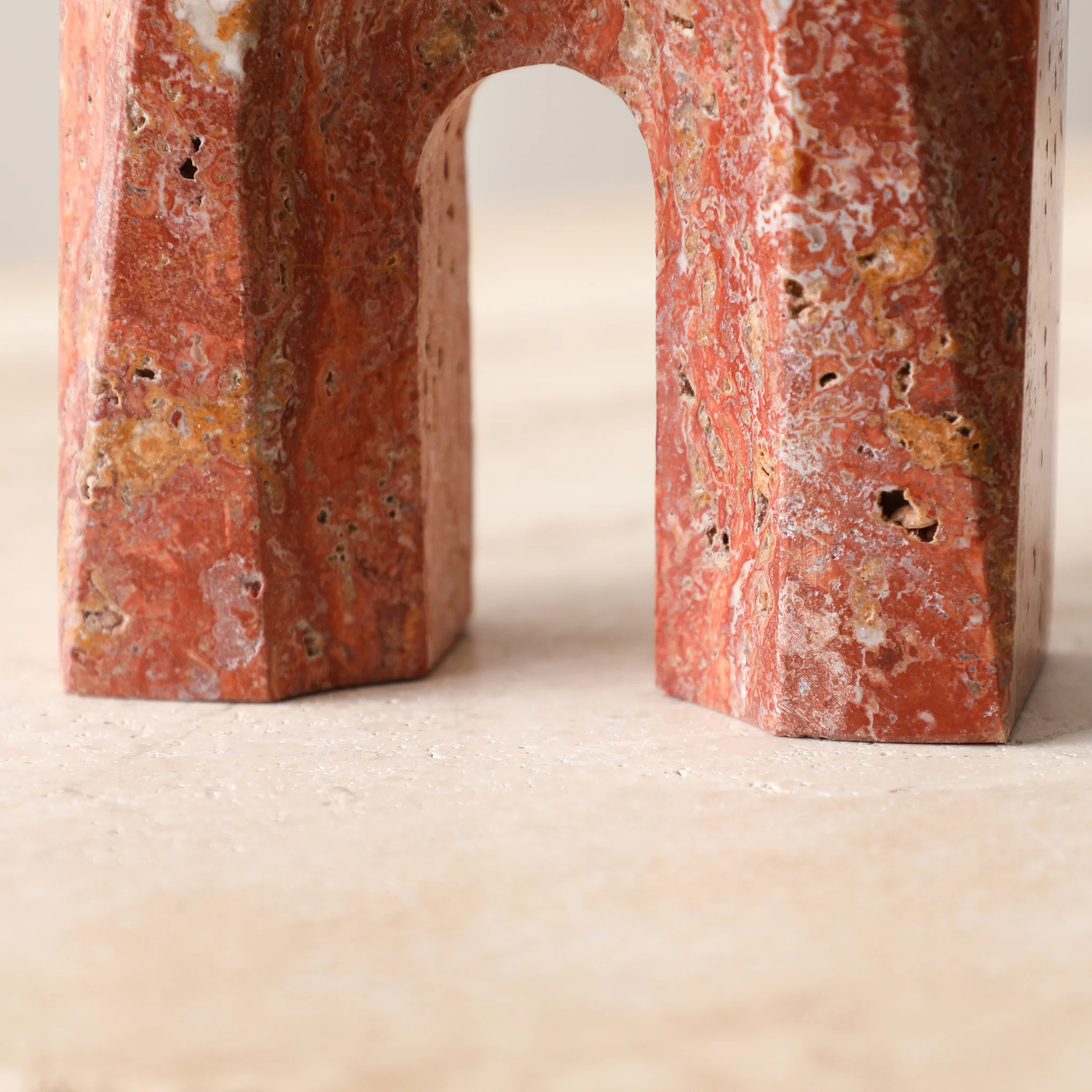 CAC10732-FC Arch Short Marble Sclupture - Red - Image 3