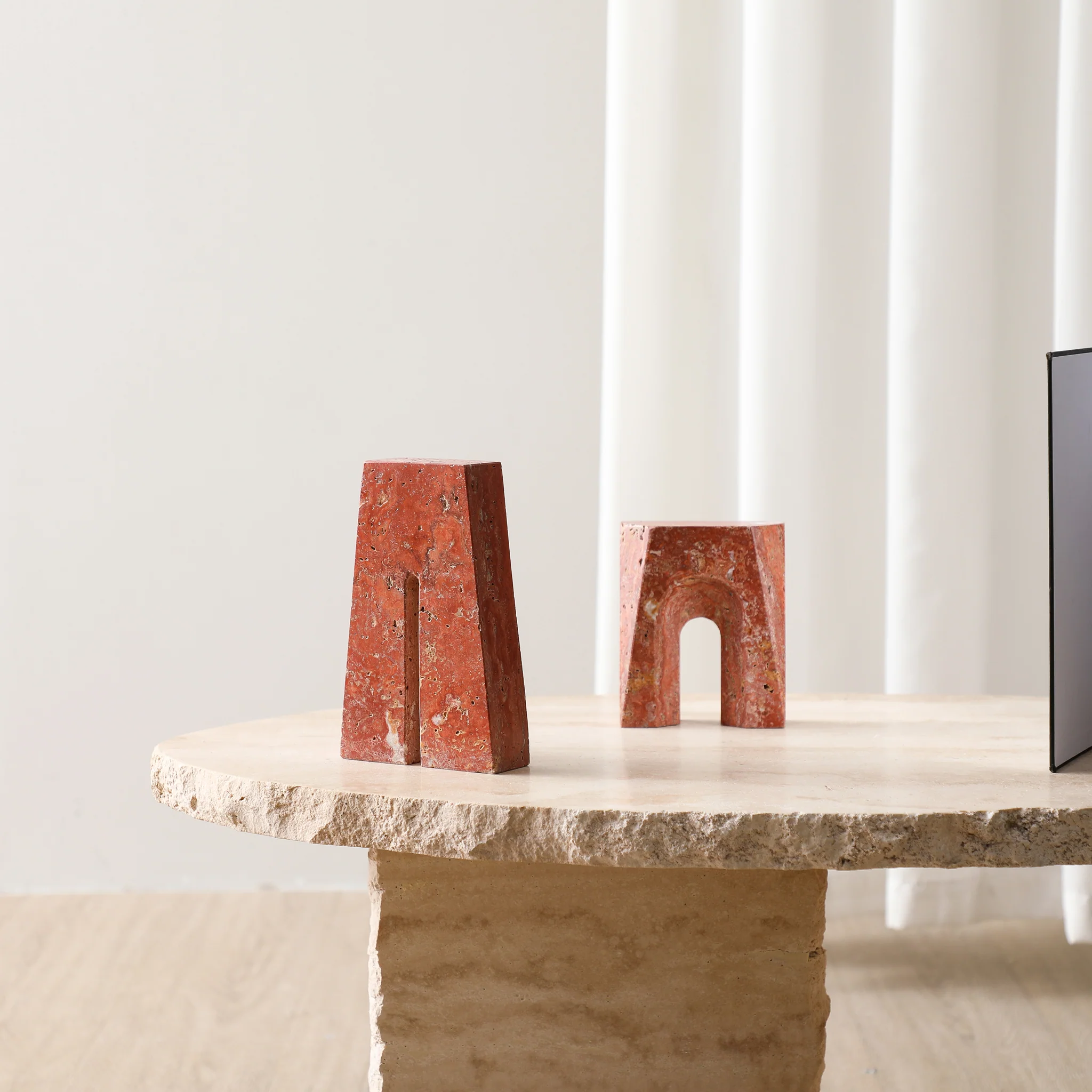 CAC10732-FC Arch Short Marble Sclupture - Red - Image 4