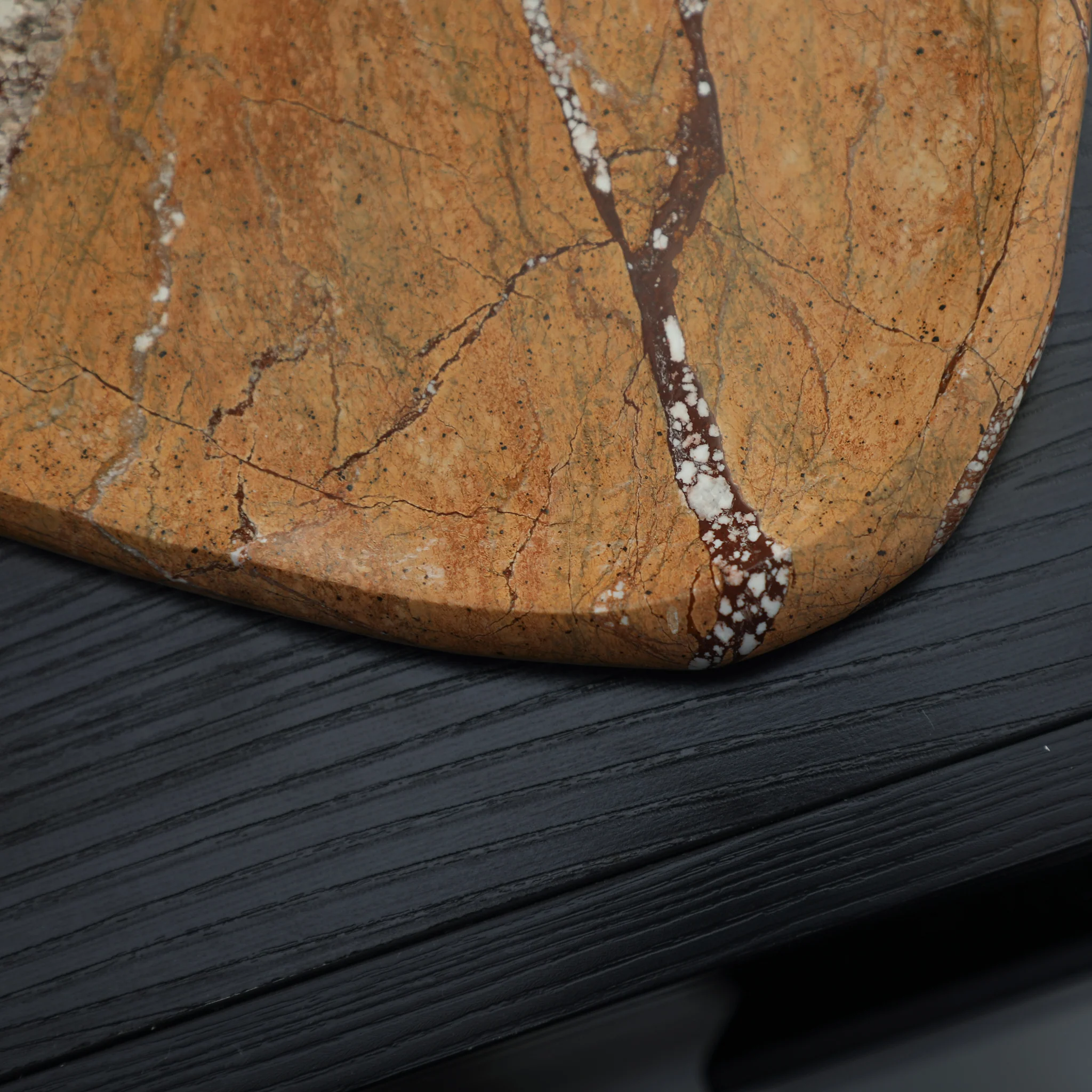 CAC10743-FC Leaf Shaped Marble Plate - Coffee - Image 3