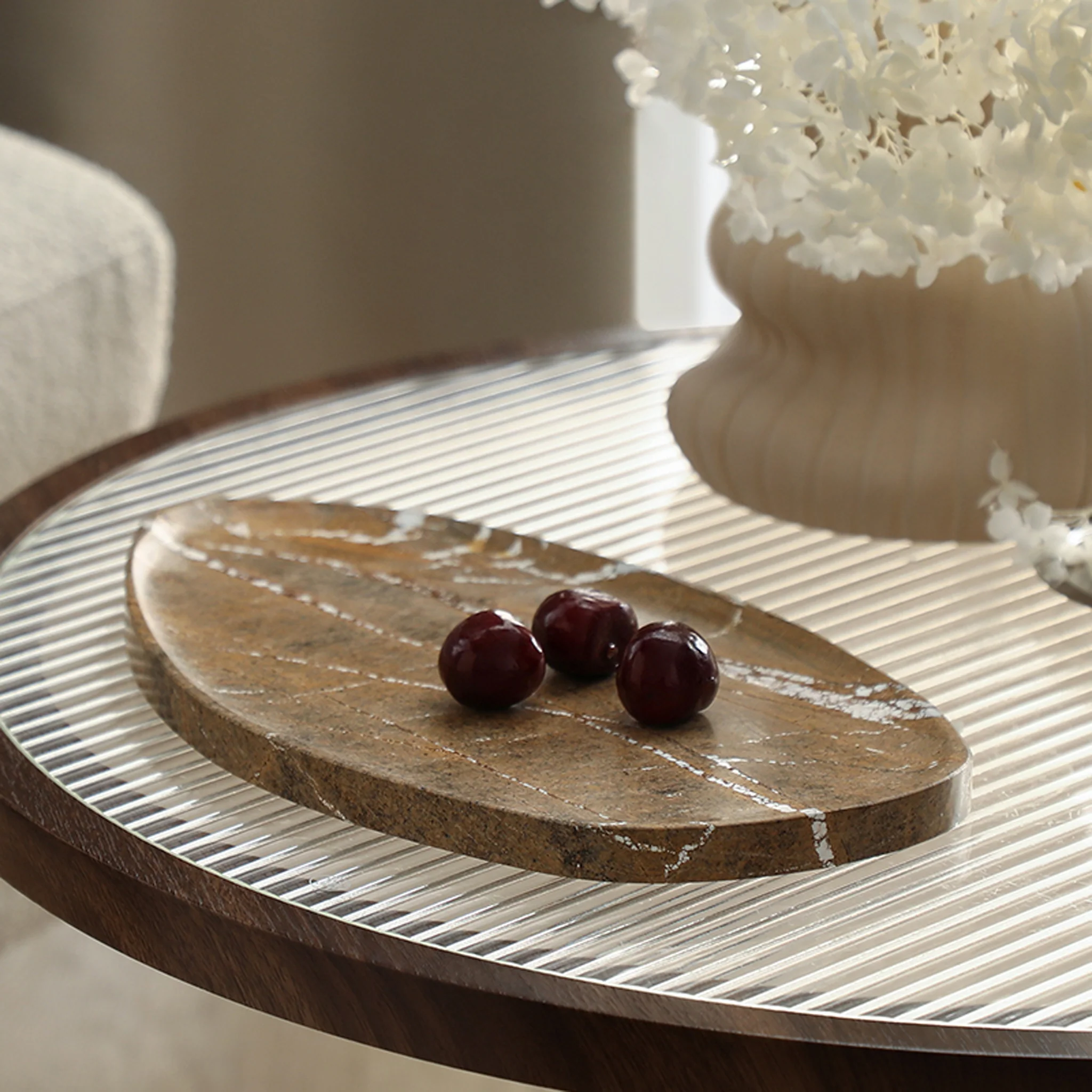 CAC10743-FC Leaf Shaped Marble Plate - Coffee - Image 6