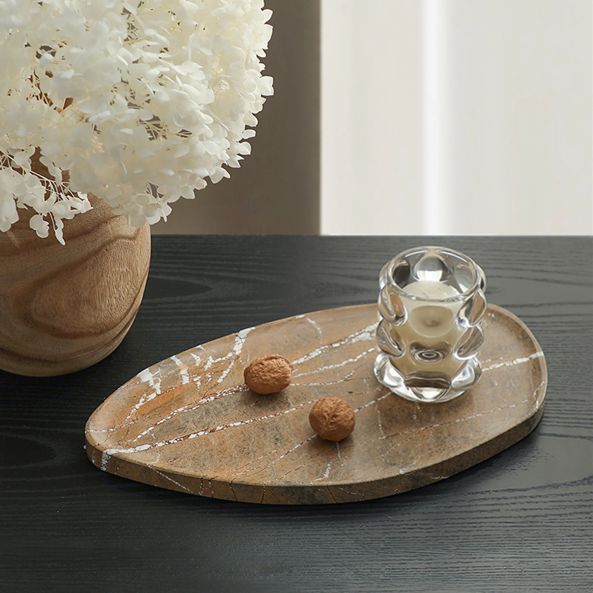 CAC10743-FC Leaf Shaped Marble Plate - Coffee - Image 7