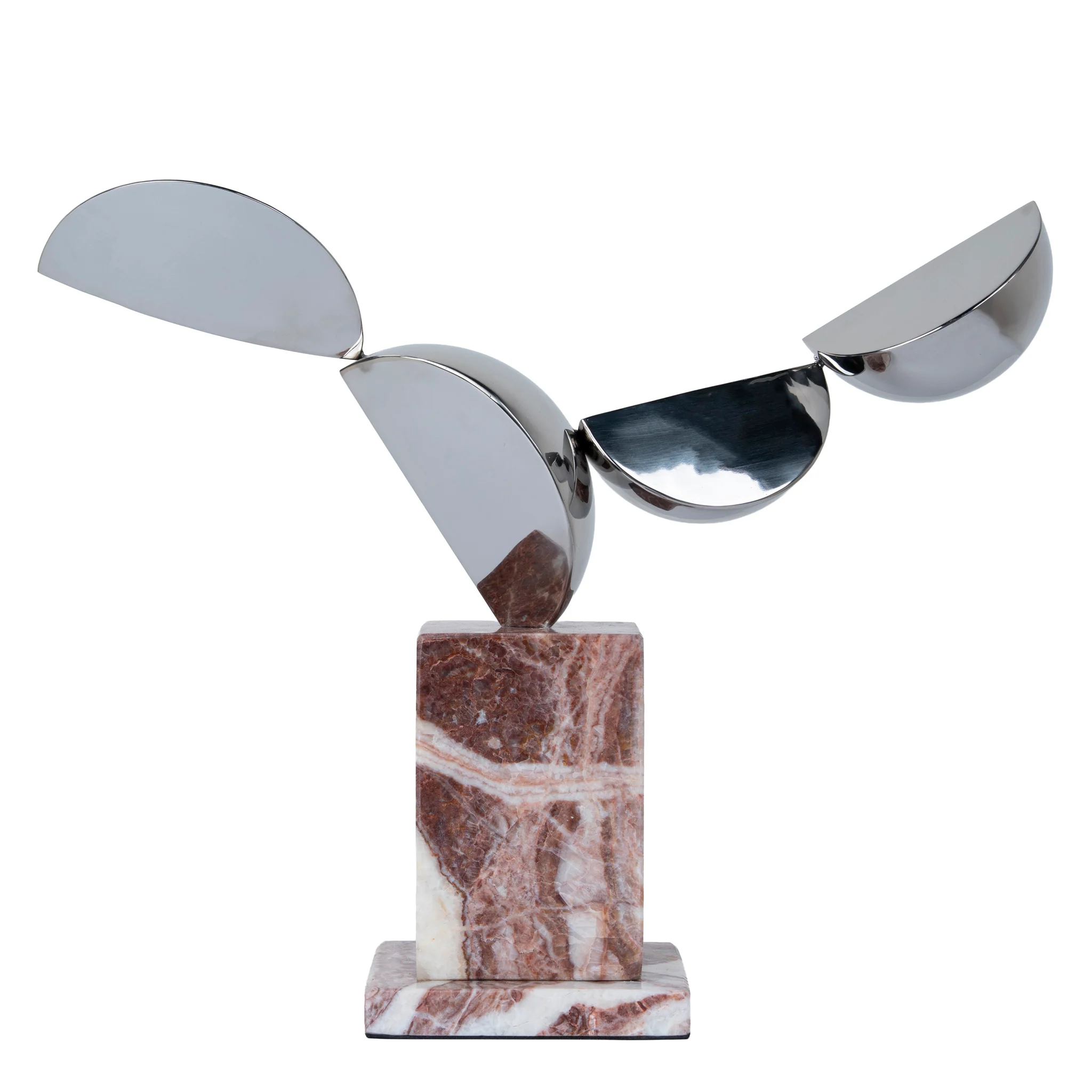 CAC12532-KM Silver Winged Sculpture - Red Ochre - Image 4