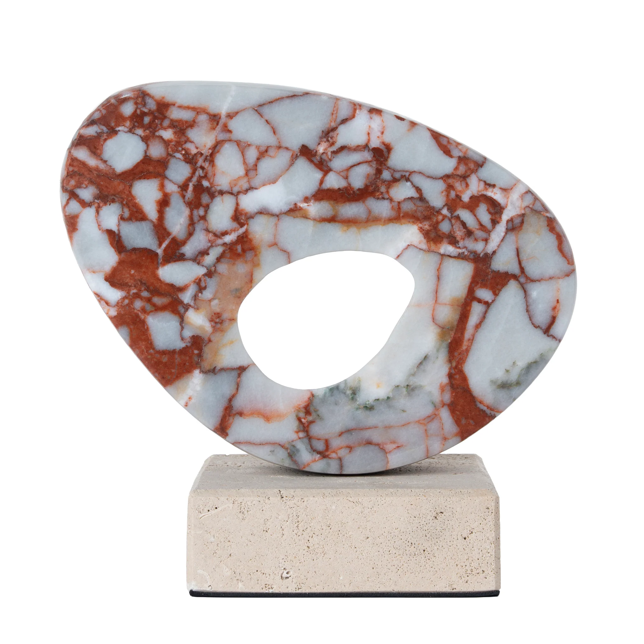CAC12536-KM Halo Marble Sculpture - Bulgari Red - Image 4