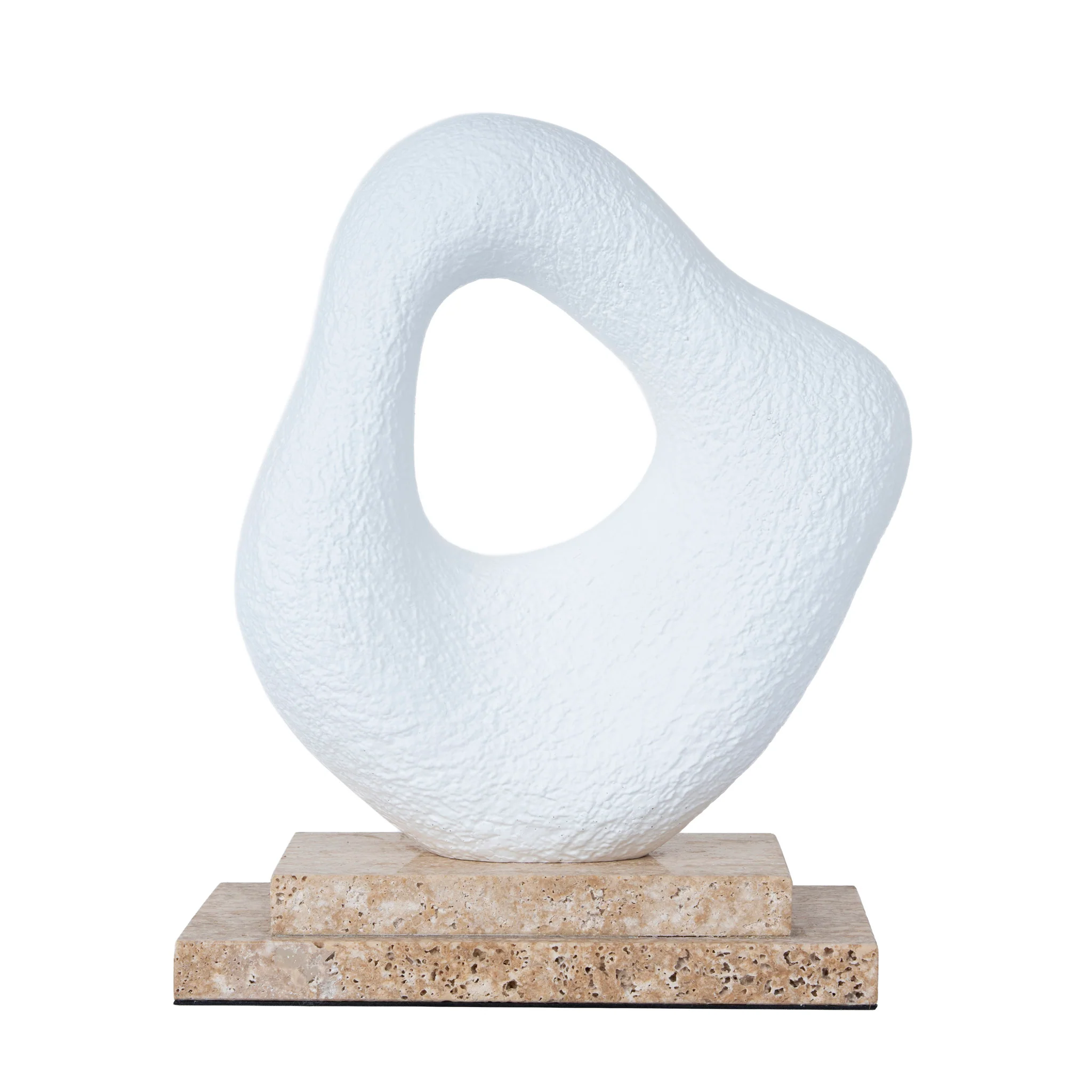 CAC12537-KM Organic Shape Marble Sculpture - Clay White - Image 2