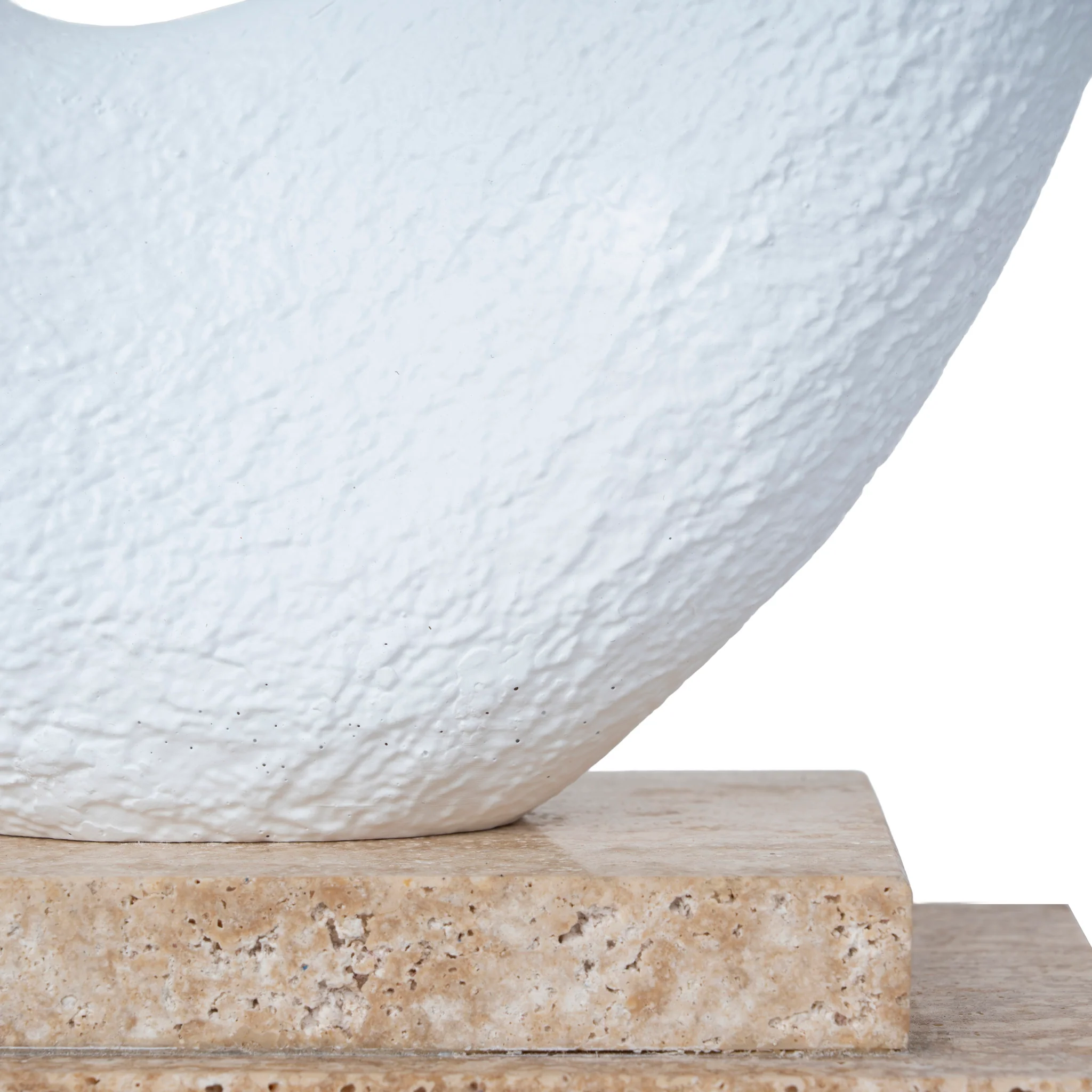 CAC12537-KM Organic Shape Marble Sculpture - Clay White - Image 5